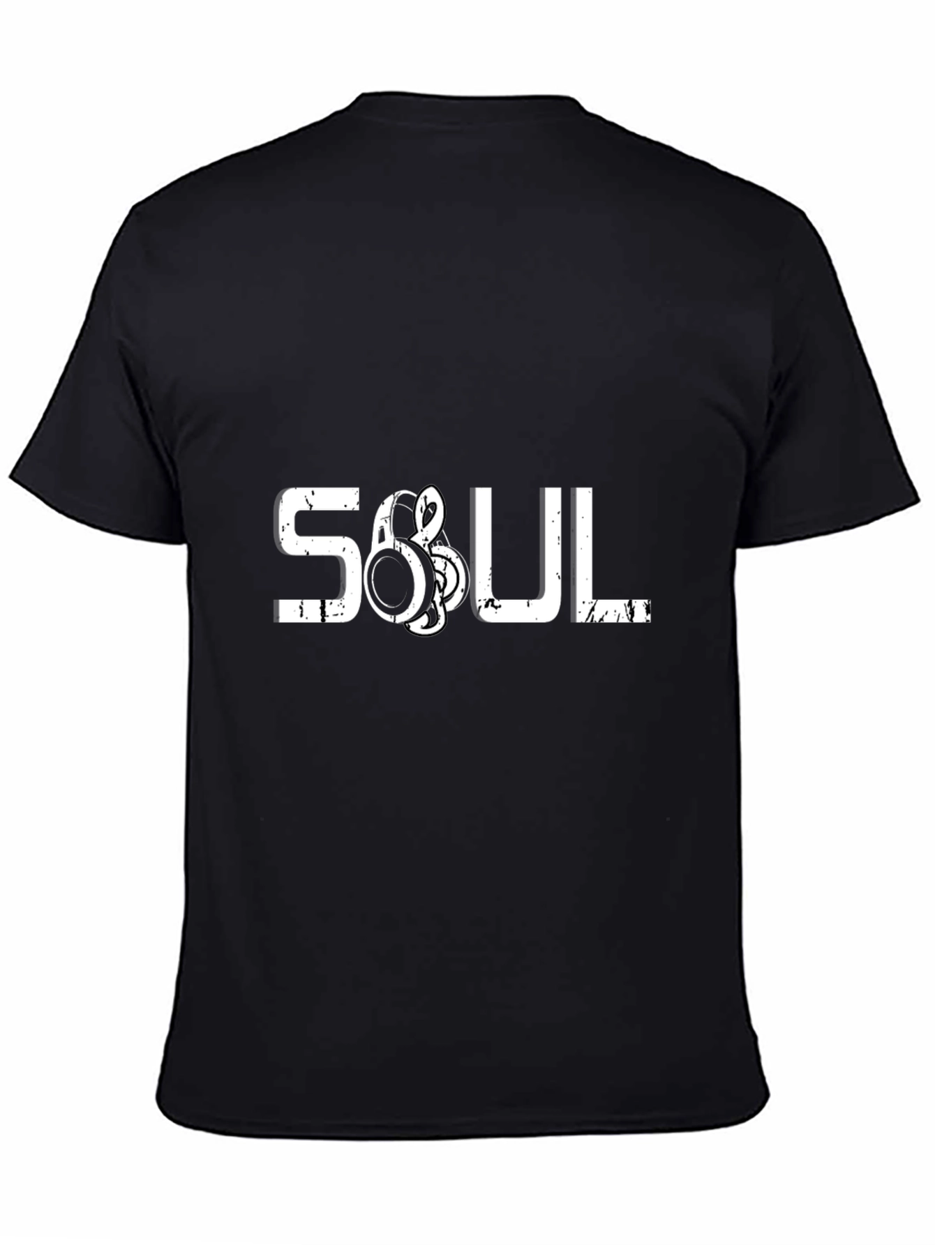 Soul Music Headphones Graphic Black T-Shirt