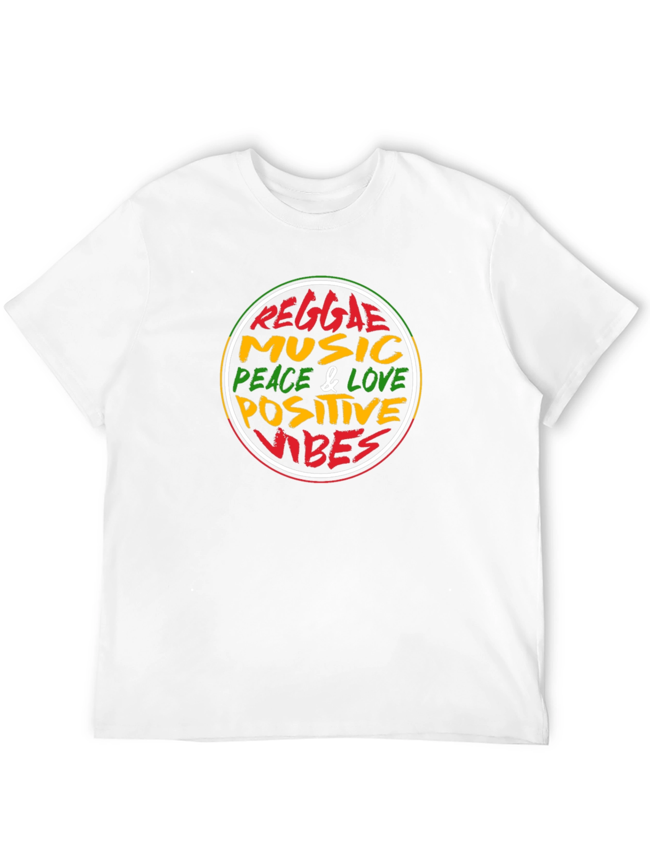 Reggae Music Peace & Love Positive Vibes Black T-Shirt