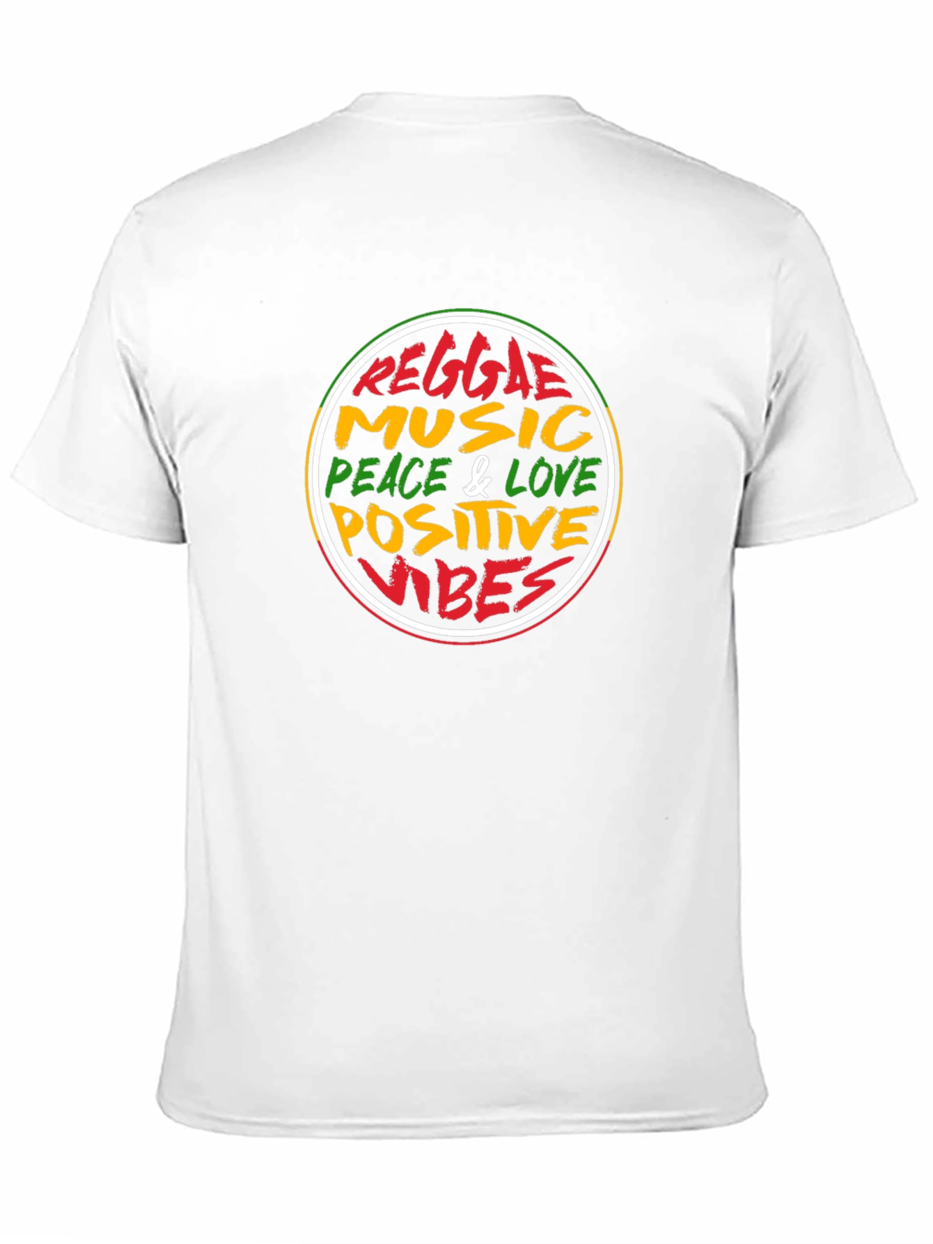 Reggae Music Peace & Love Positive Vibes Black T-Shirt