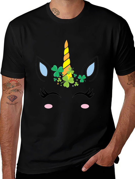 Unicorn Shamrock St. Patricks Day Black T-Shirt