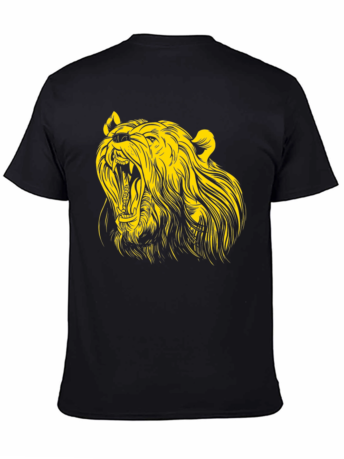 Roaring Bear Graphic Tee - Black Cotton T-Shirt