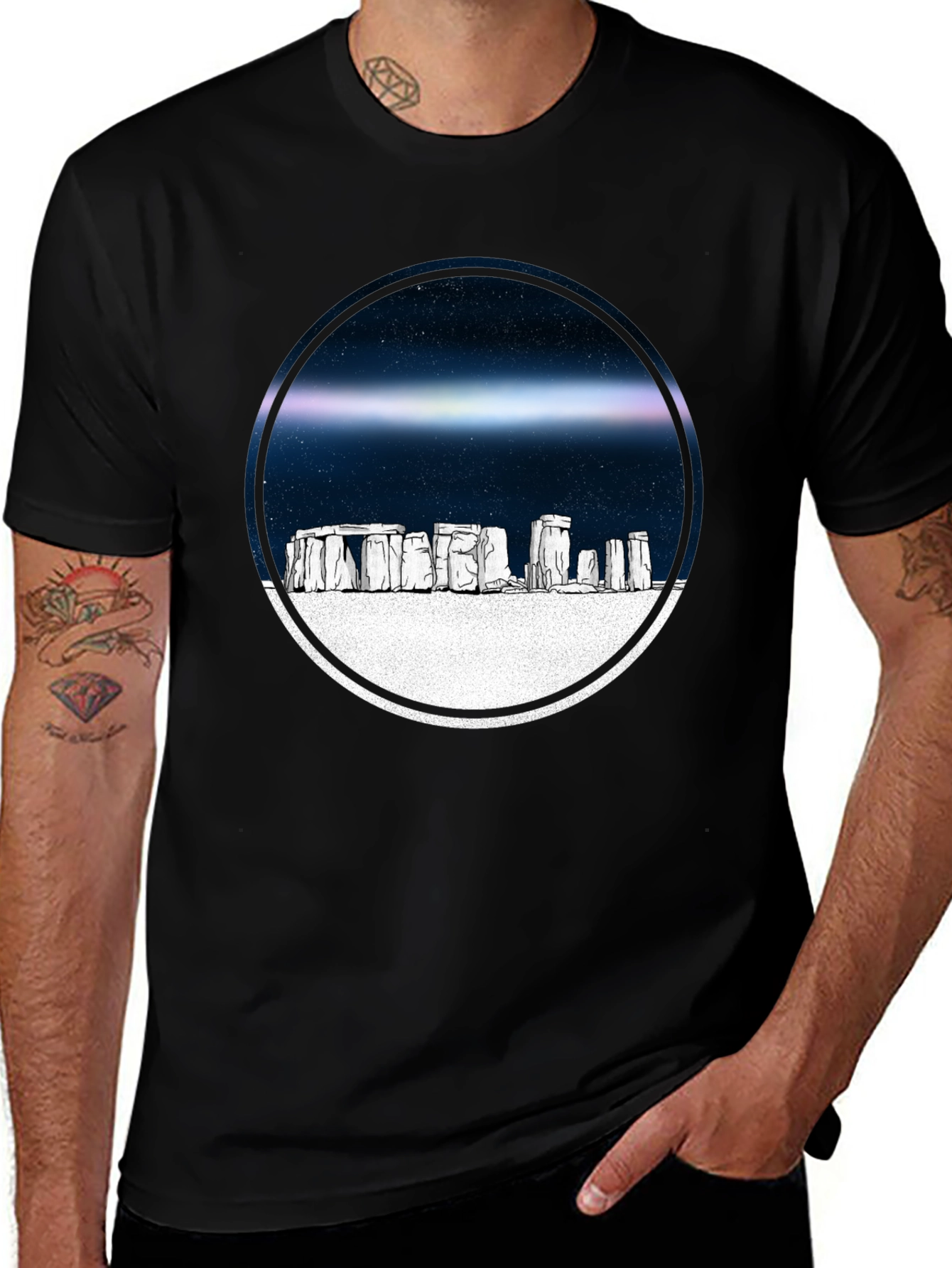 Stonehenge Graphic Tee - Celestial Circle Design