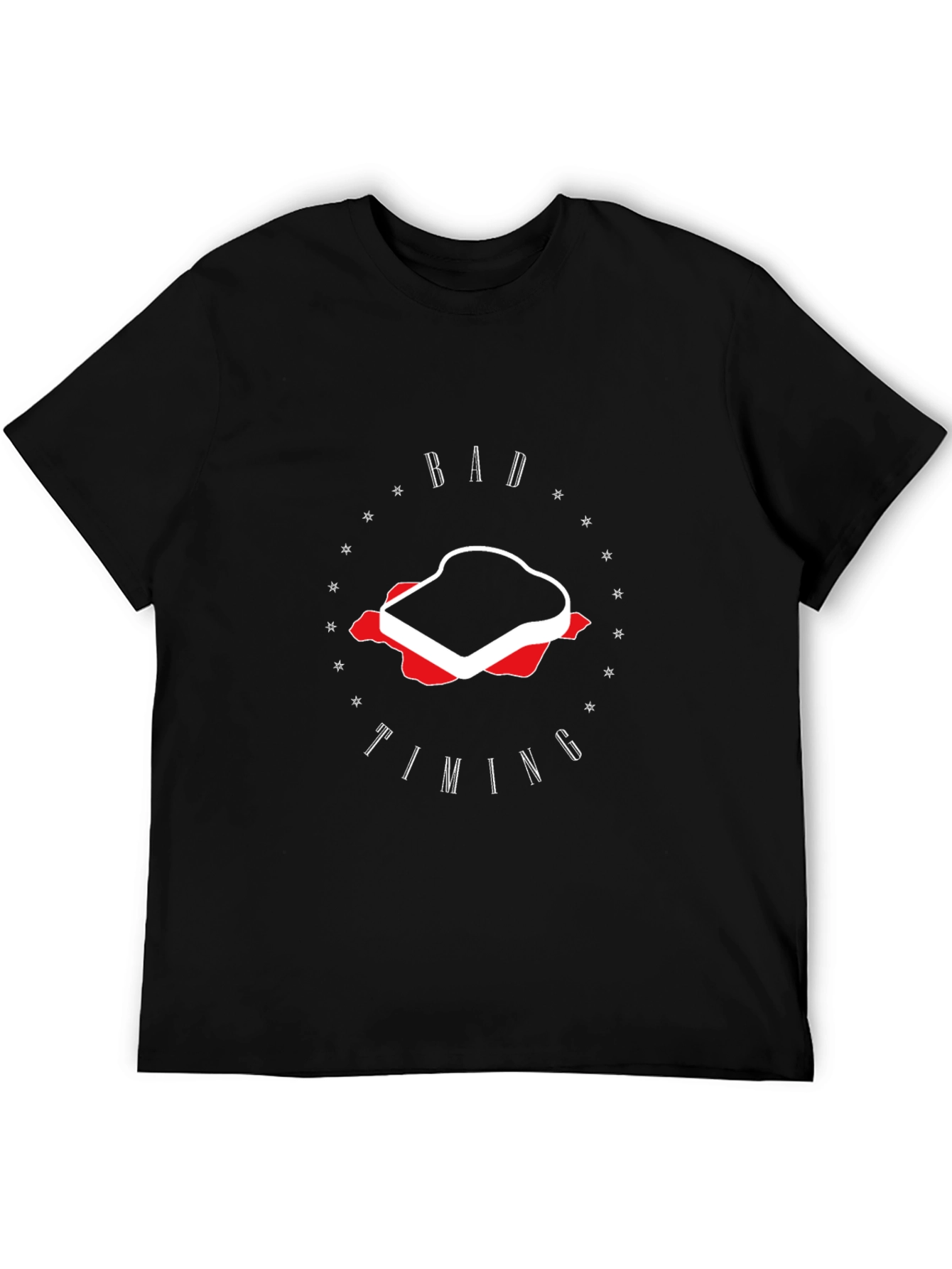 Bad Timing Sandwich Graphic Tee - Unisex Black T-Shirt