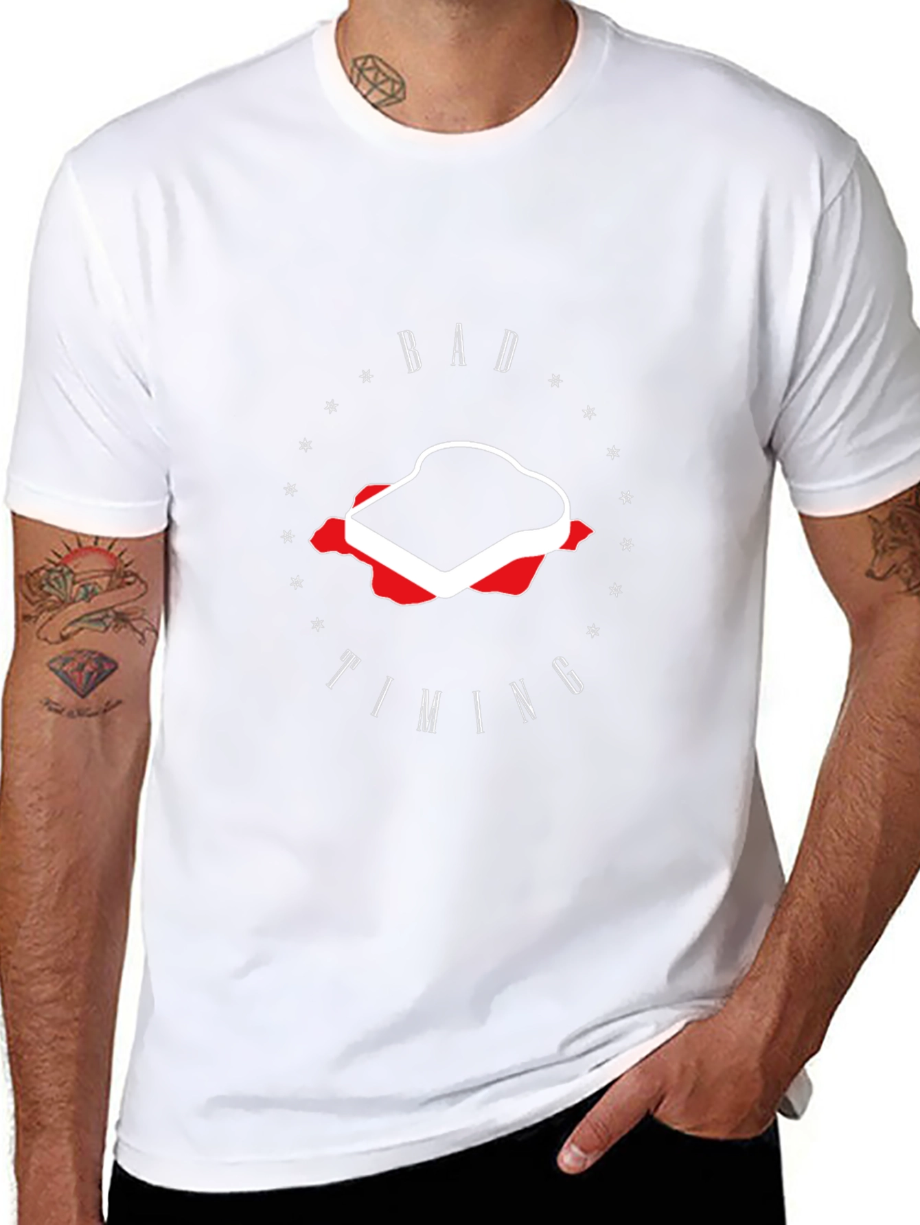 Bad Timing Sandwich Graphic Tee - Unisex Black T-Shirt