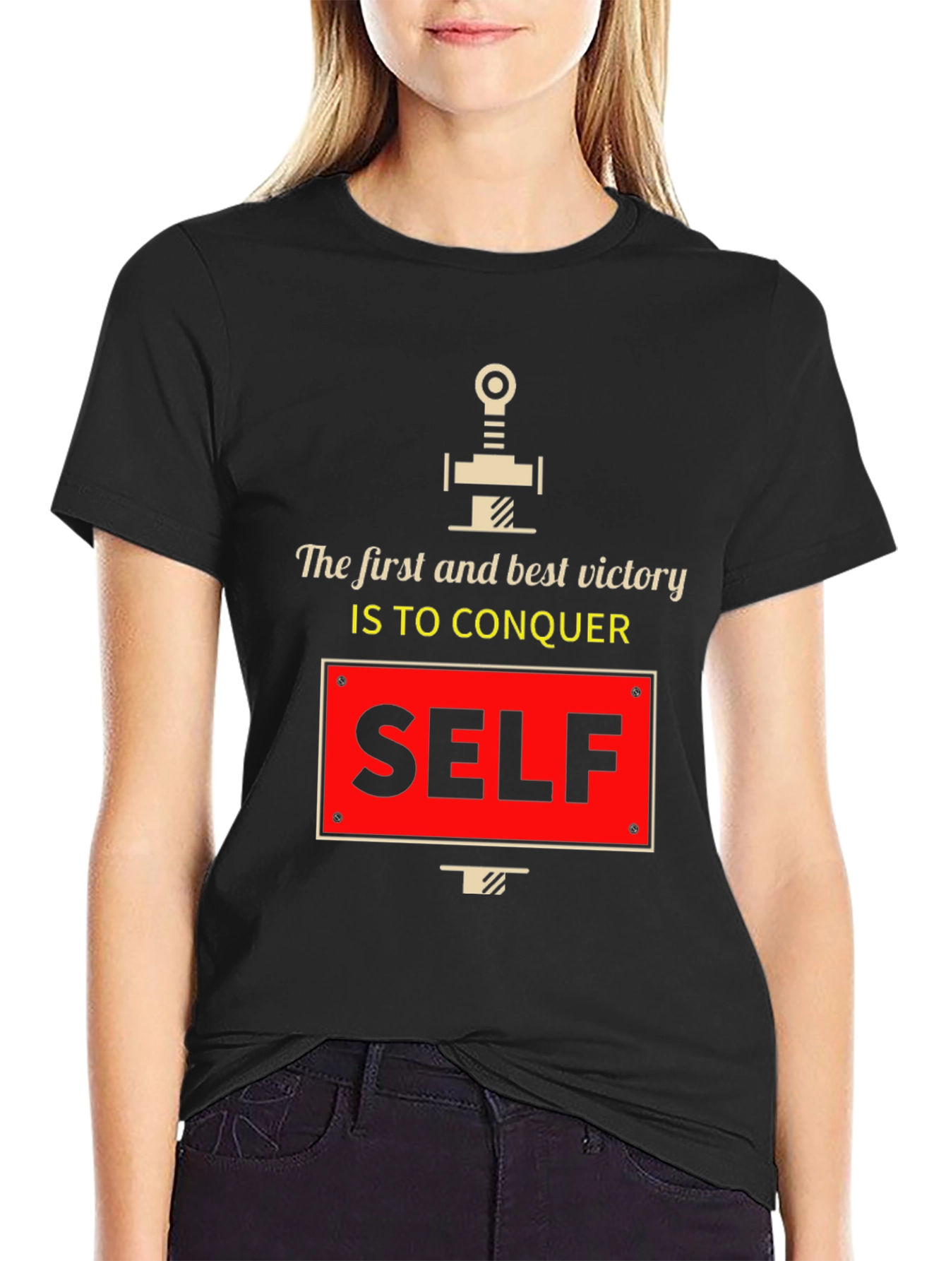 Conquer Self Graphic T-Shirt - Motivational Tee