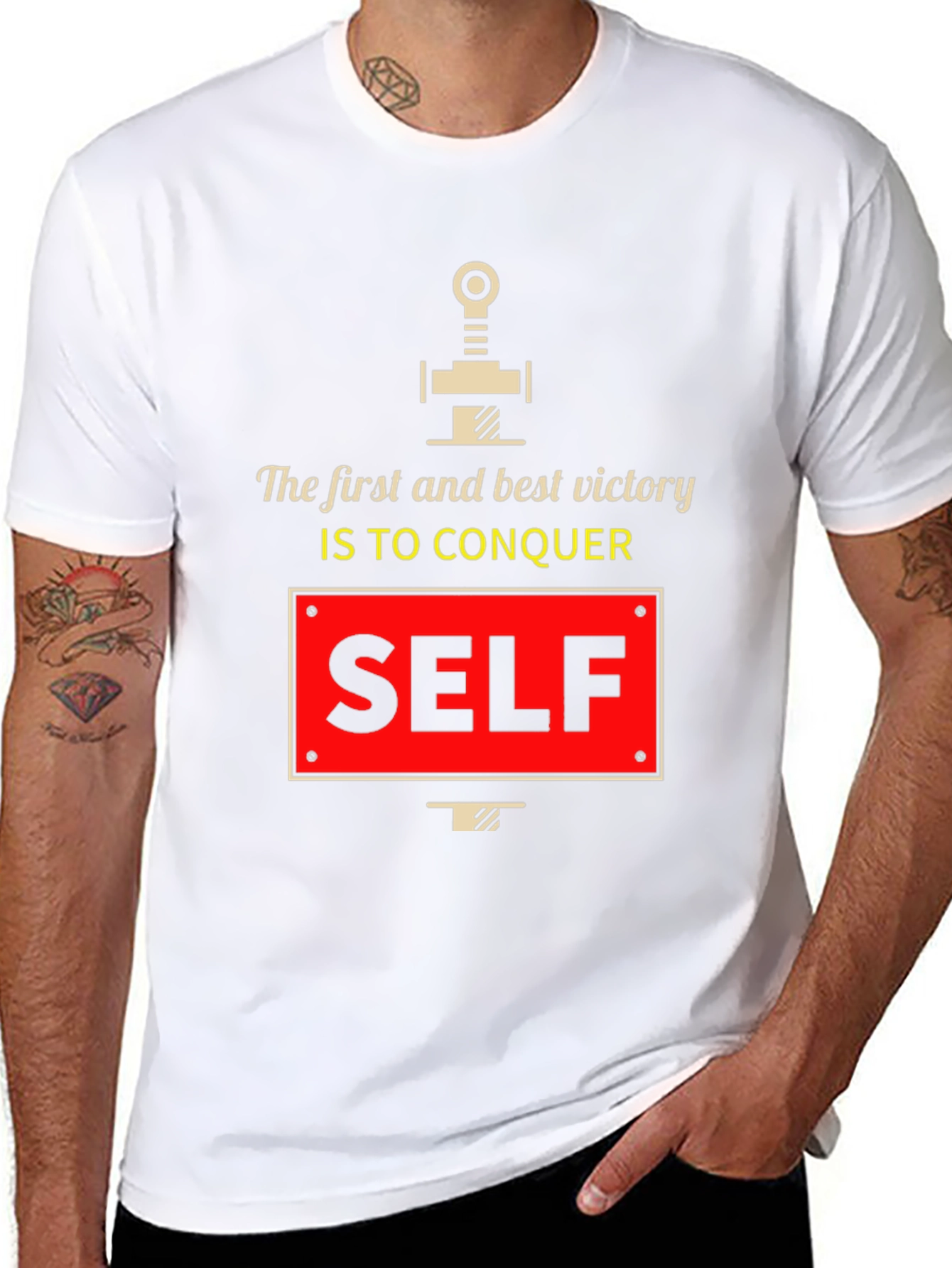 Conquer Self Graphic T-Shirt - Motivational Tee