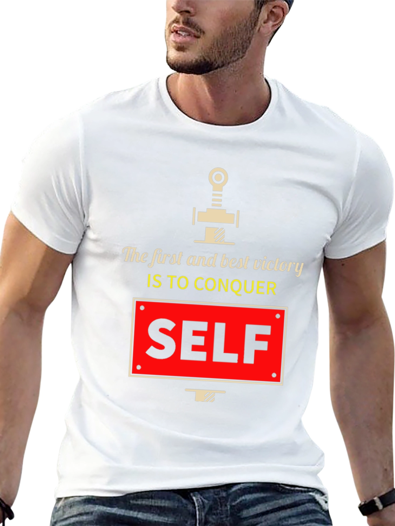 Conquer Self Graphic T-Shirt - Motivational Tee