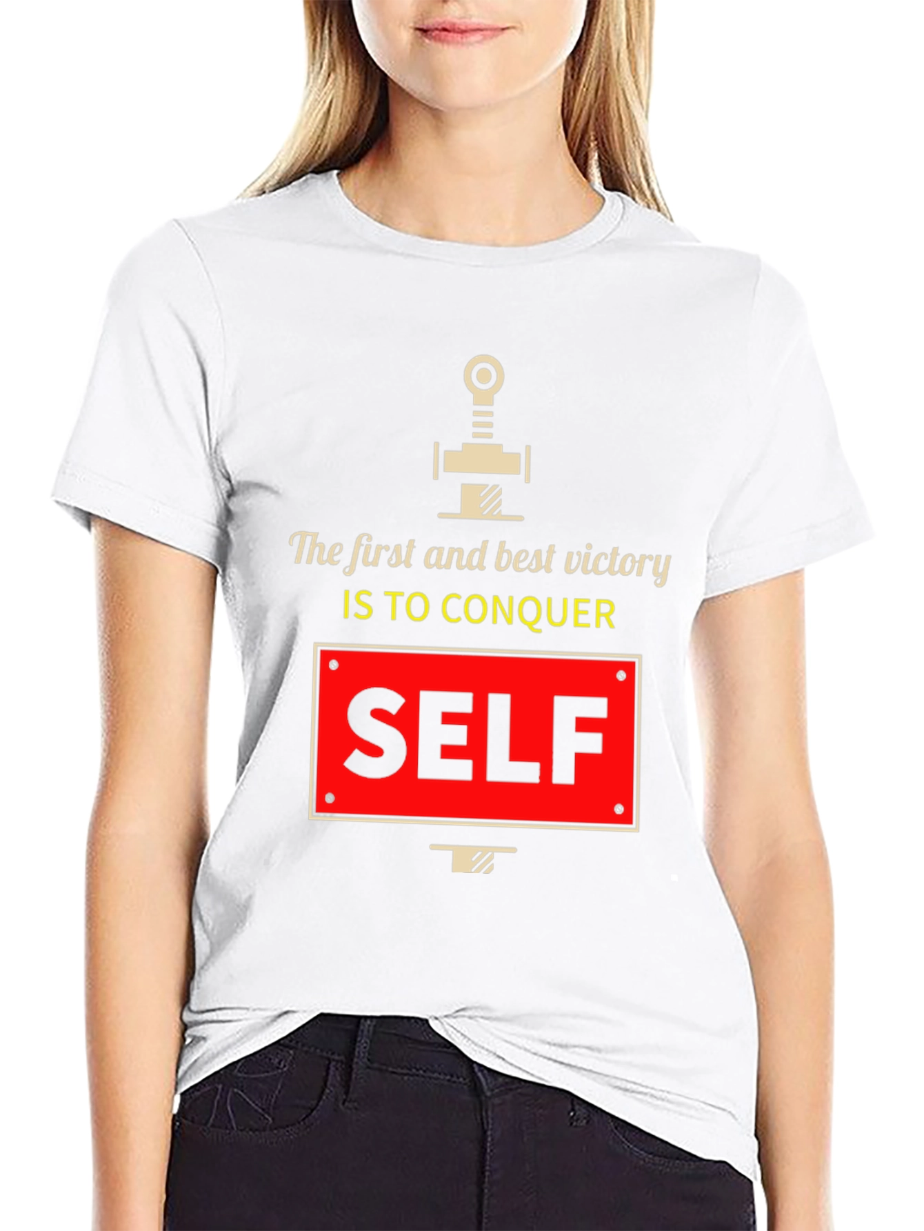 Conquer Self Graphic T-Shirt - Motivational Tee