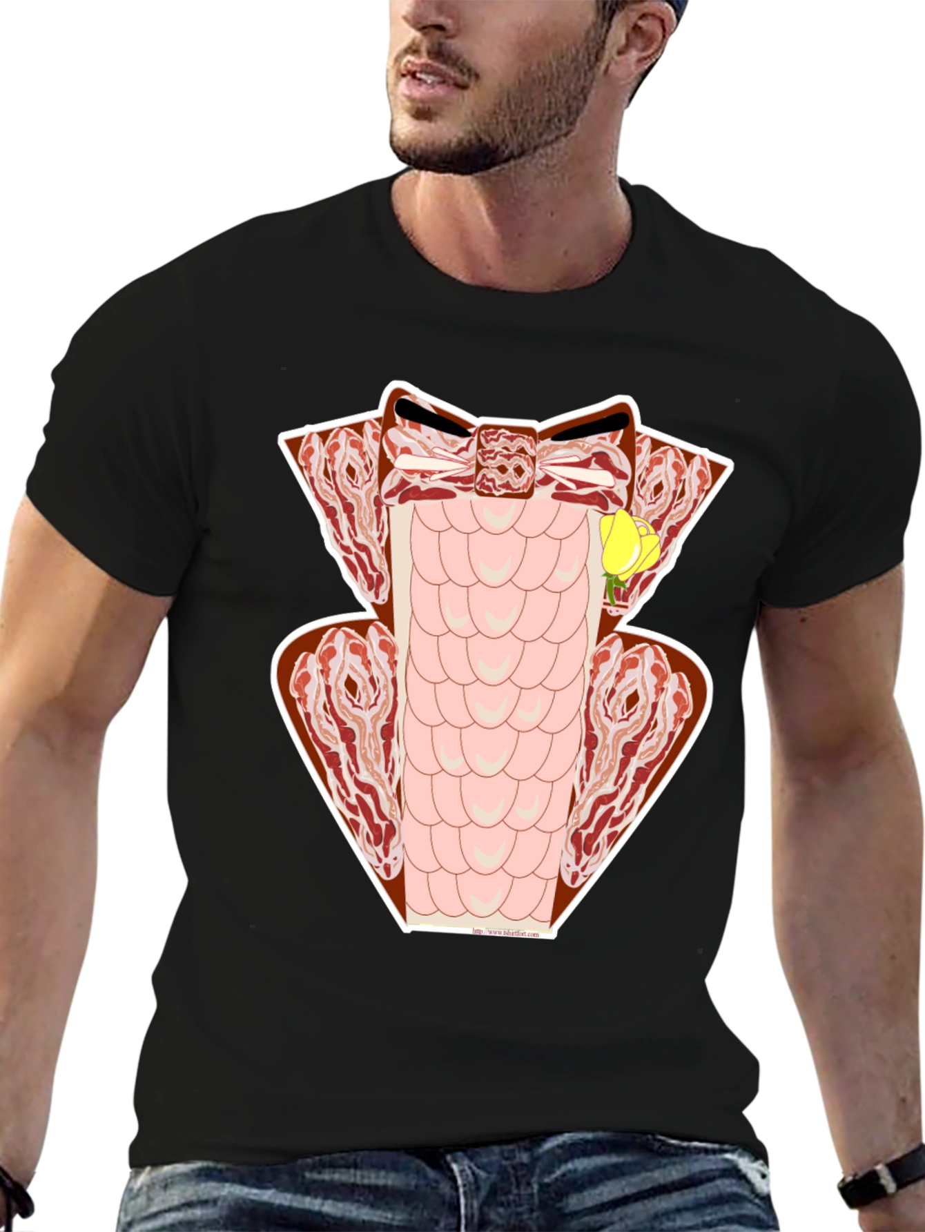 Bacon Tuxedo T-Shirt - Novelty Meat Formal Wear