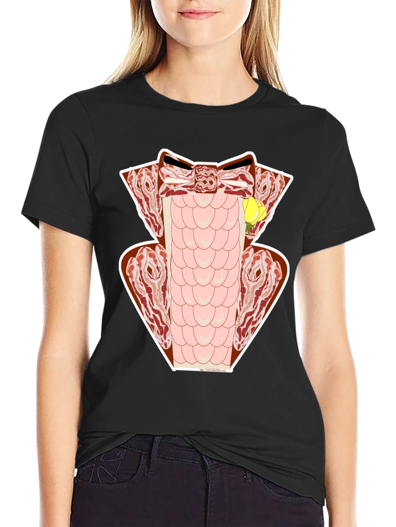 Bacon Tuxedo T-Shirt - Novelty Meat Formal Wear