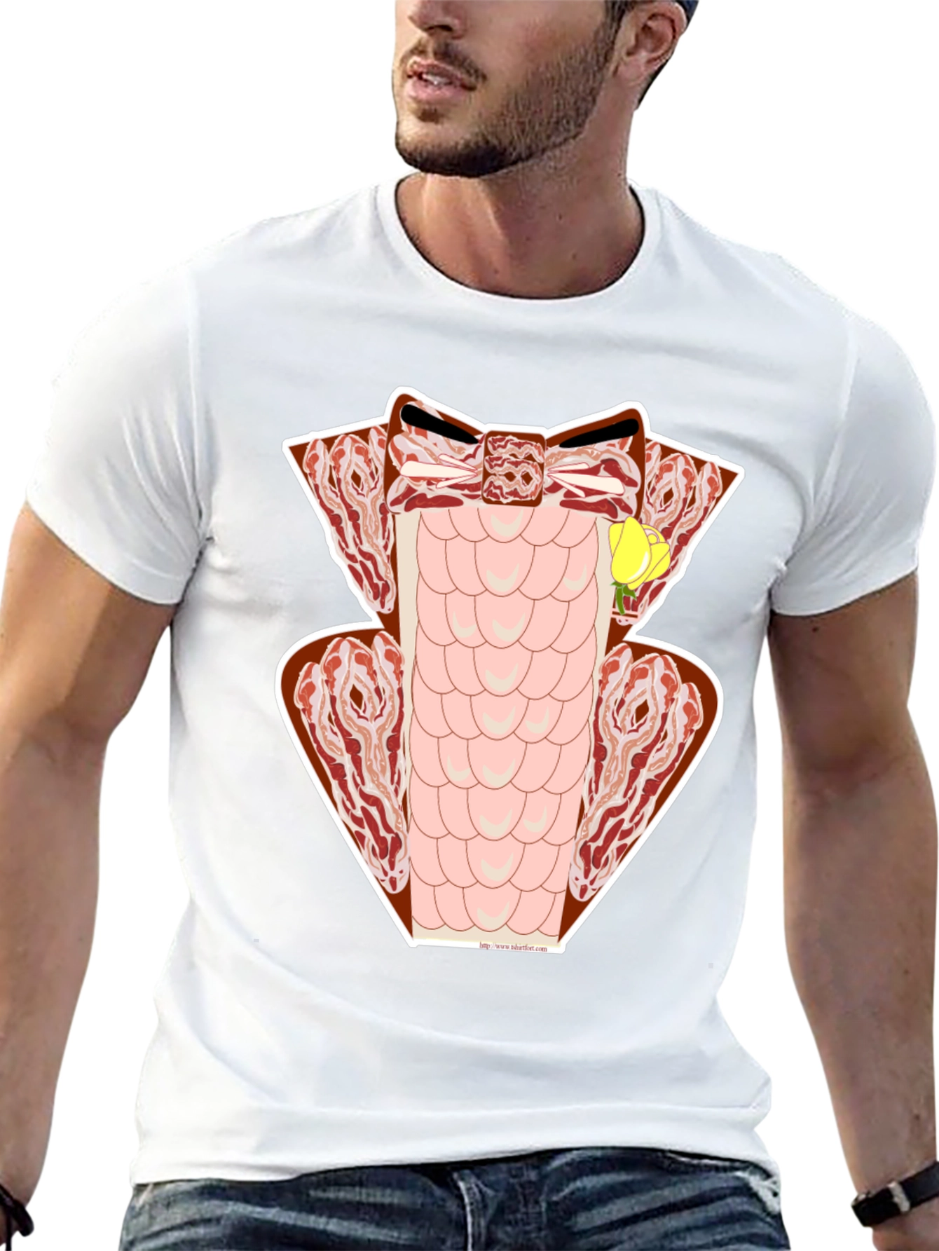 Bacon Tuxedo T-Shirt - Novelty Meat Formal Wear