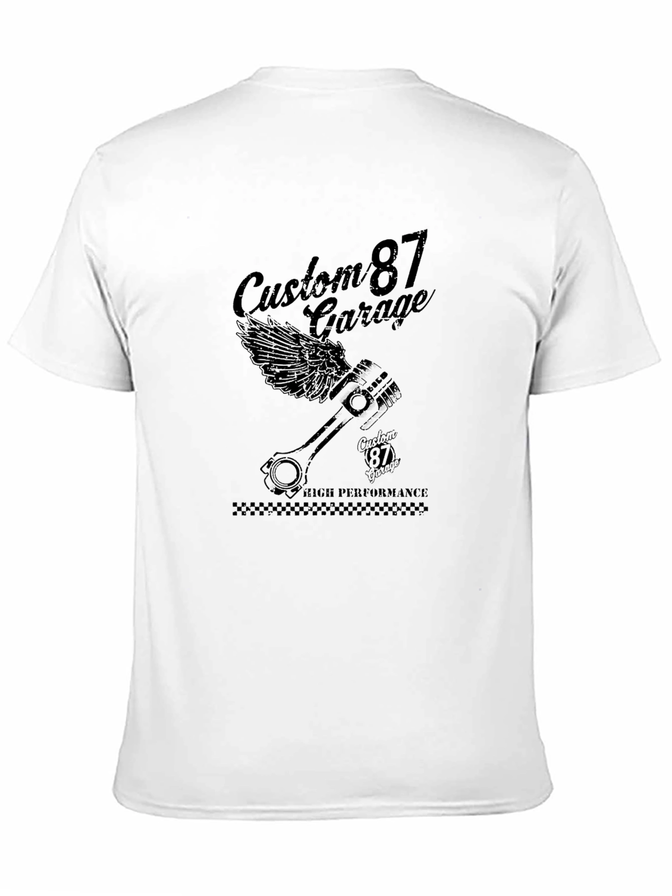 Custom 87 Garage Black T-Shirt High Performance Design