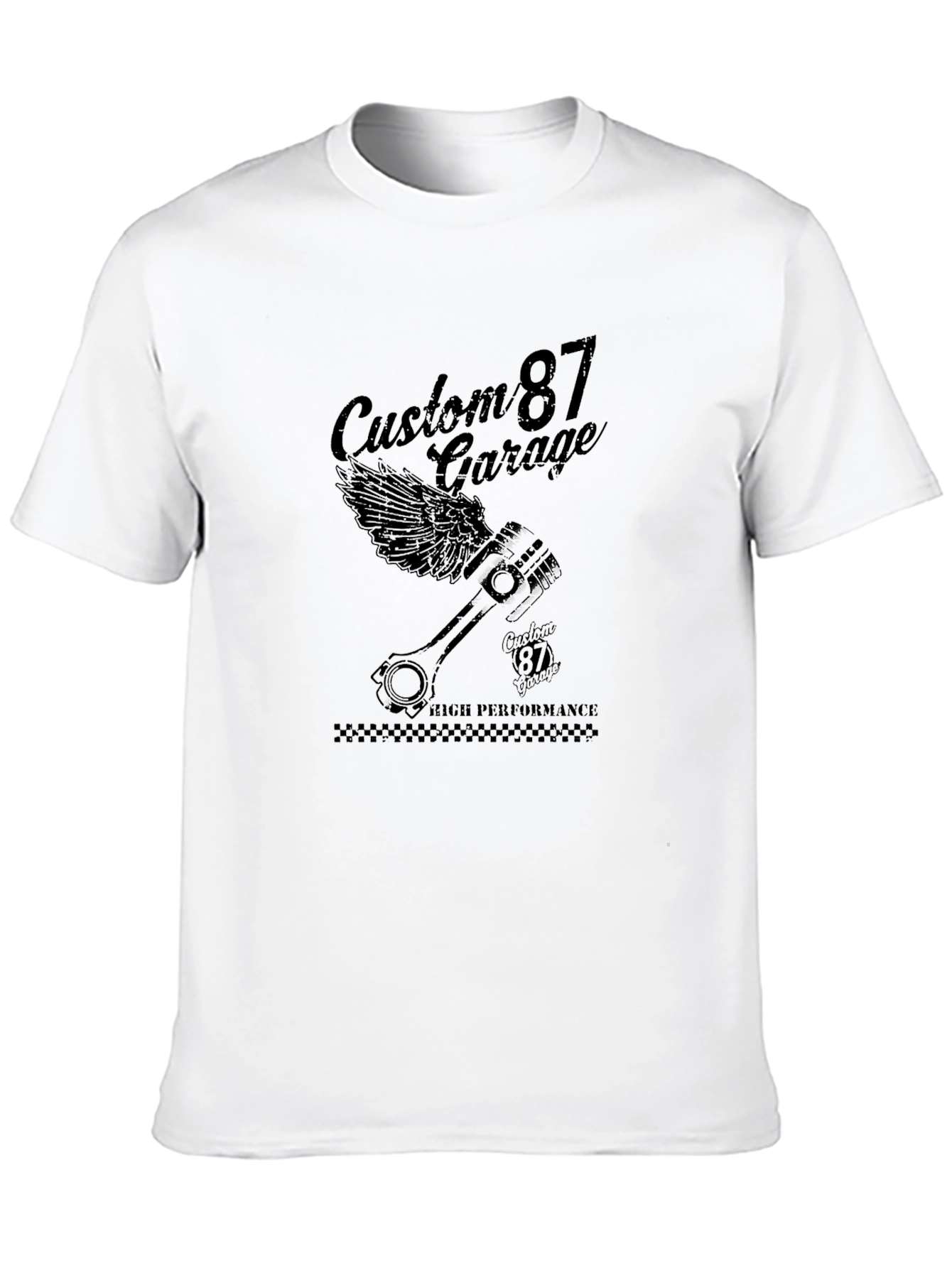 Custom 87 Garage Black T-Shirt High Performance Design