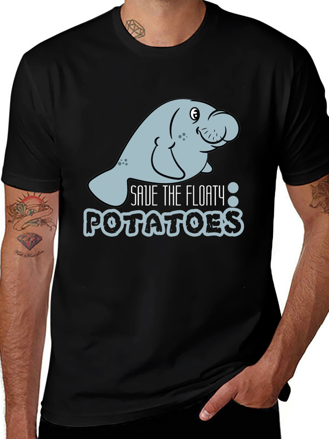 Save the Floaty Potatoes Manatee Graphic Tee