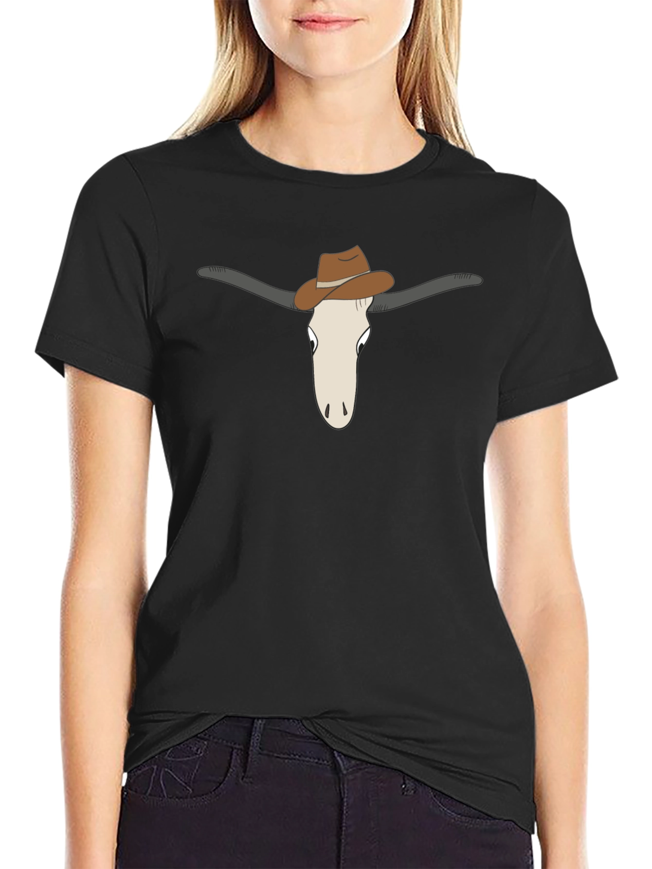 Cowboy Steer Graphic Tee - Black