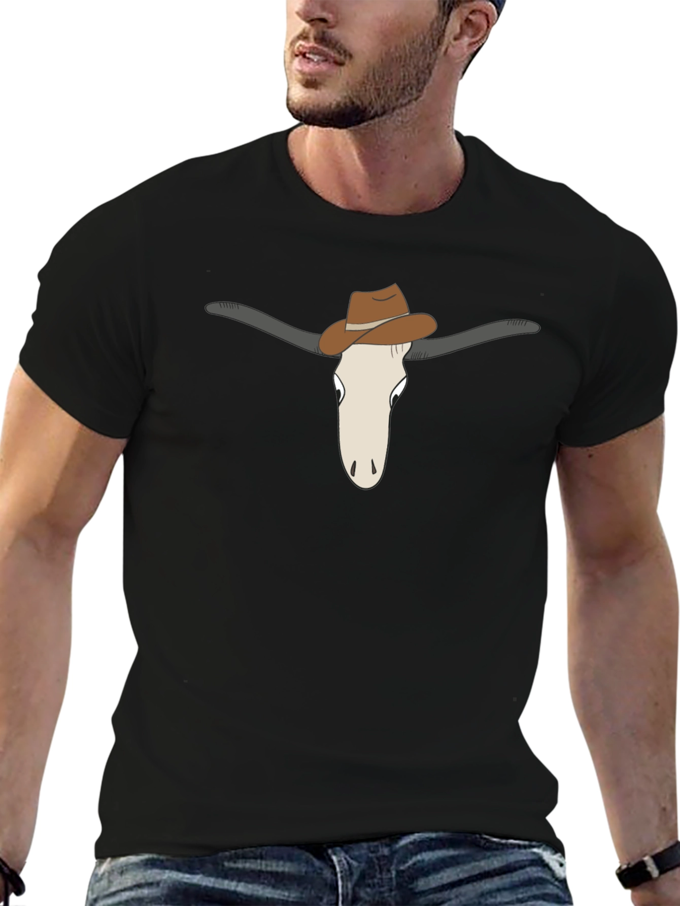Cowboy Steer Graphic Tee - Black