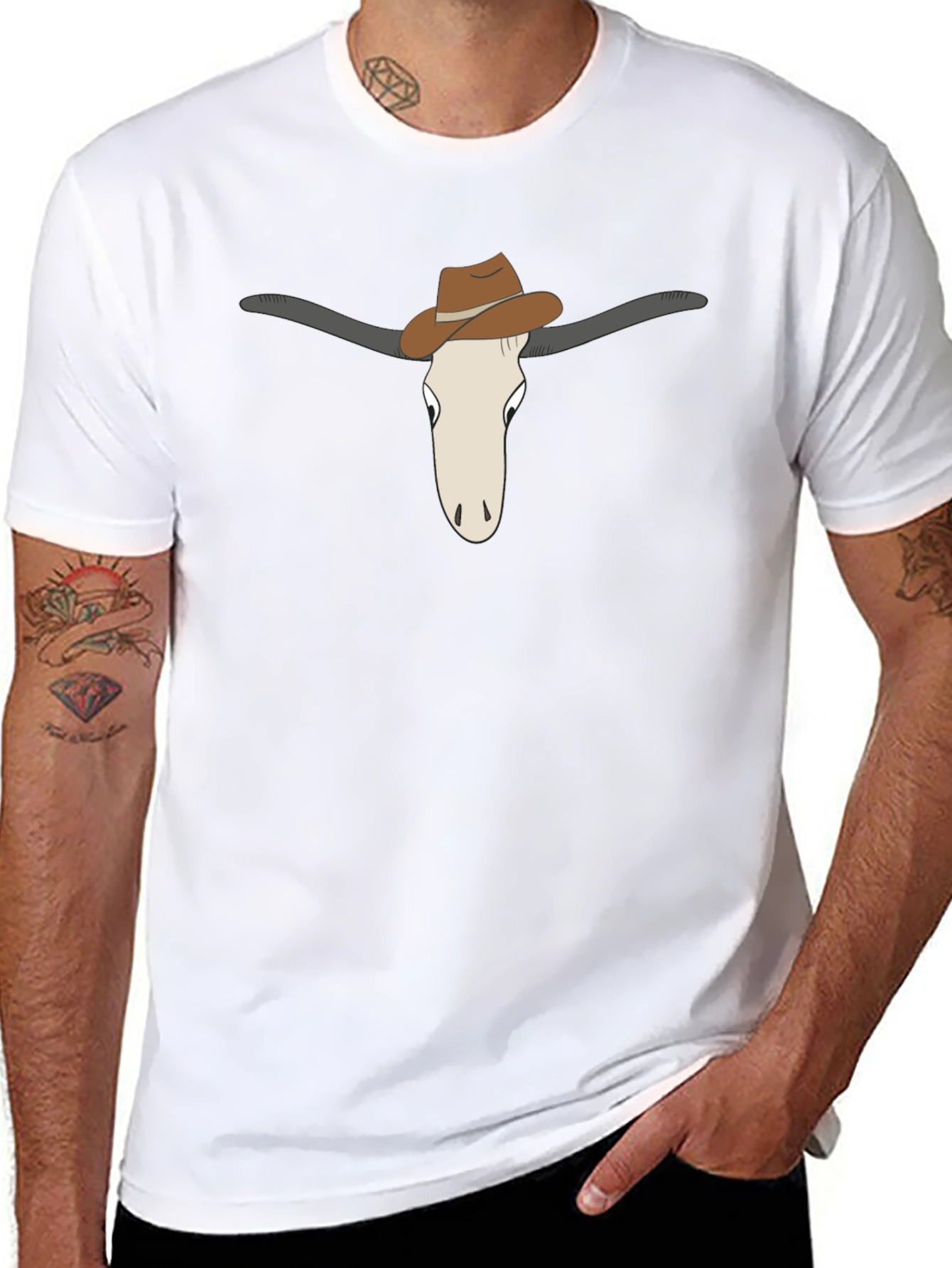 Cowboy Steer Graphic Tee - Black