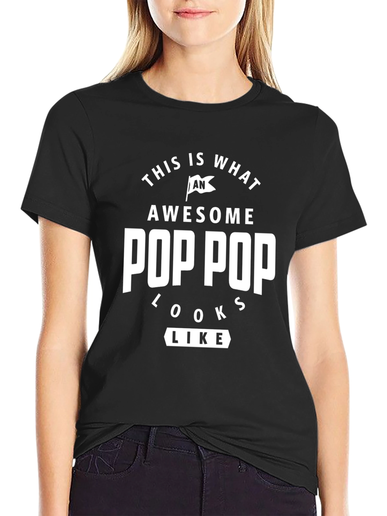 Awesome Pop Pop T-Shirt - Black Cotton Tee