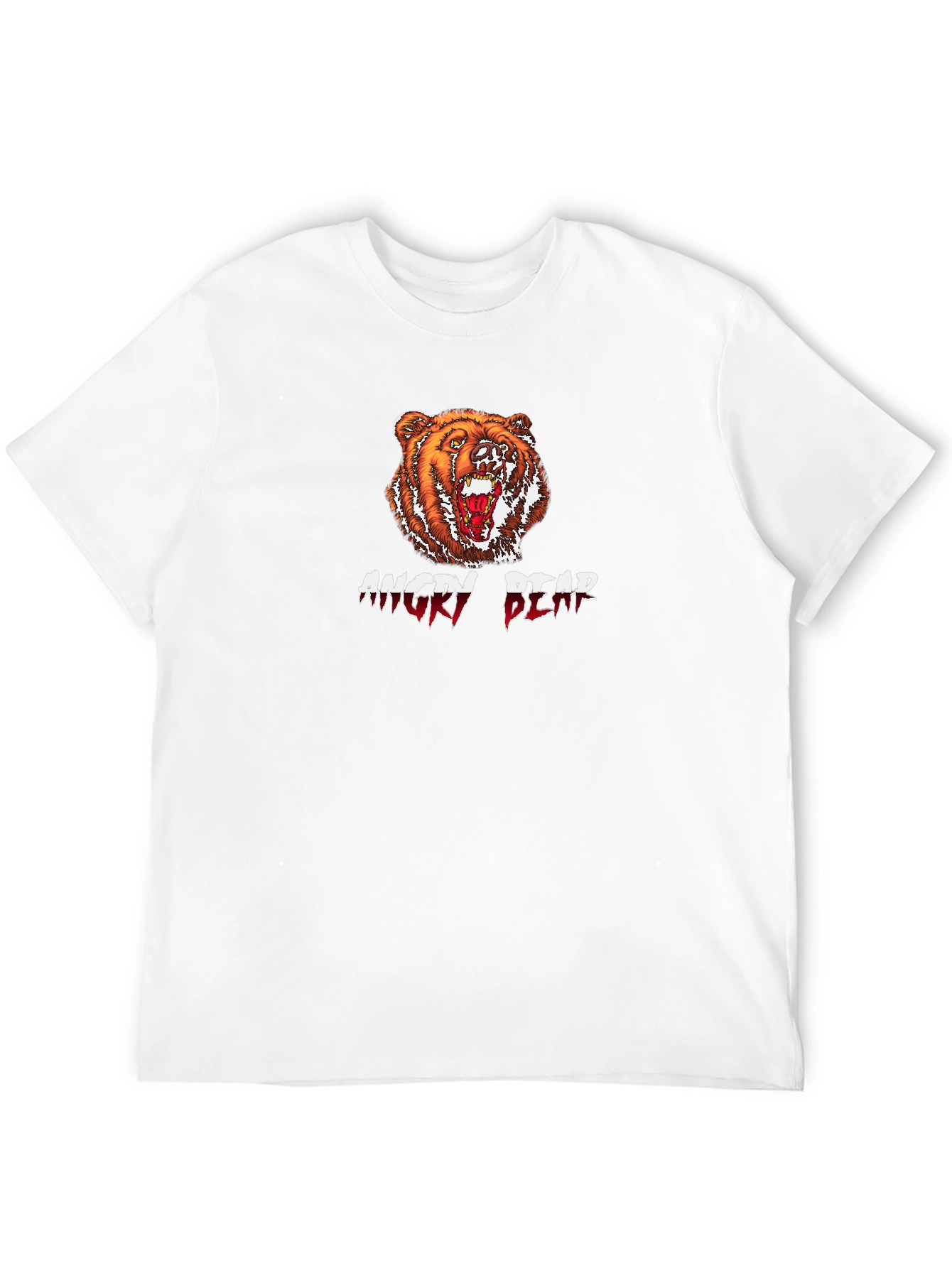 Angry Bear Graphic Tee - Black Cotton T-Shirt