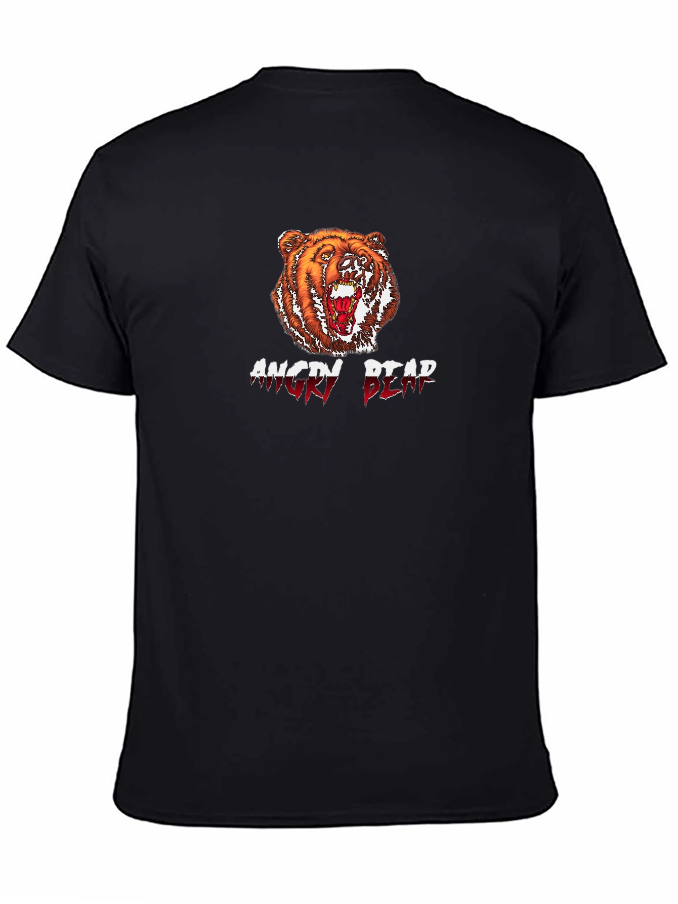 Angry Bear Graphic Tee - Black Cotton T-Shirt