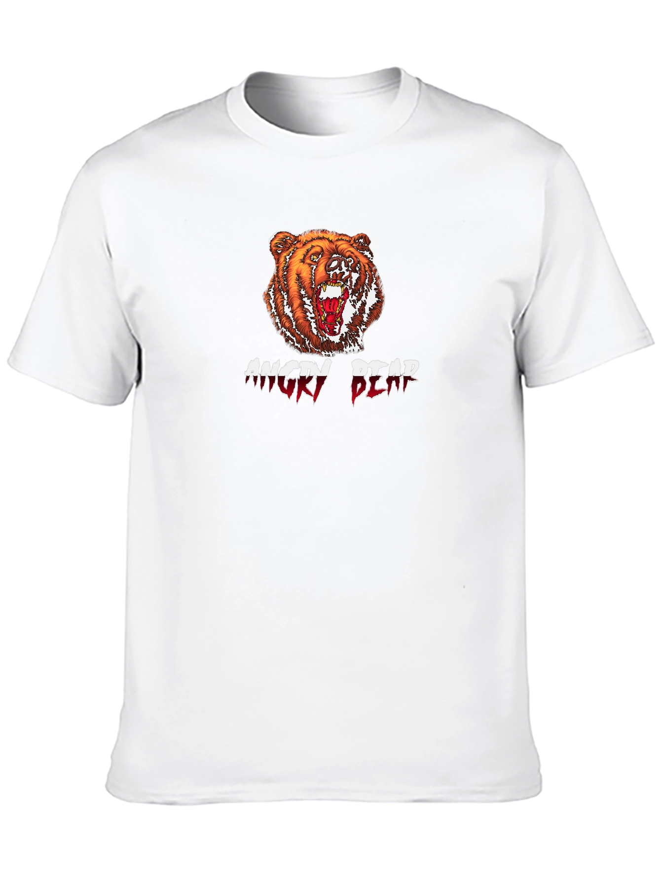 Angry Bear Graphic Tee - Black Cotton T-Shirt