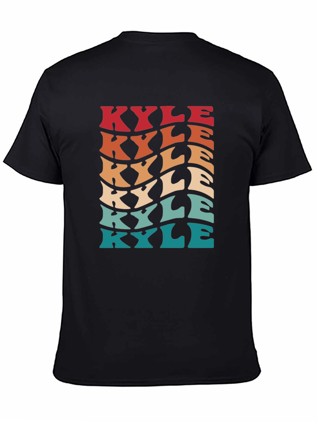 Retro Kyle Name T-Shirt - Personalized Wavy Text Design