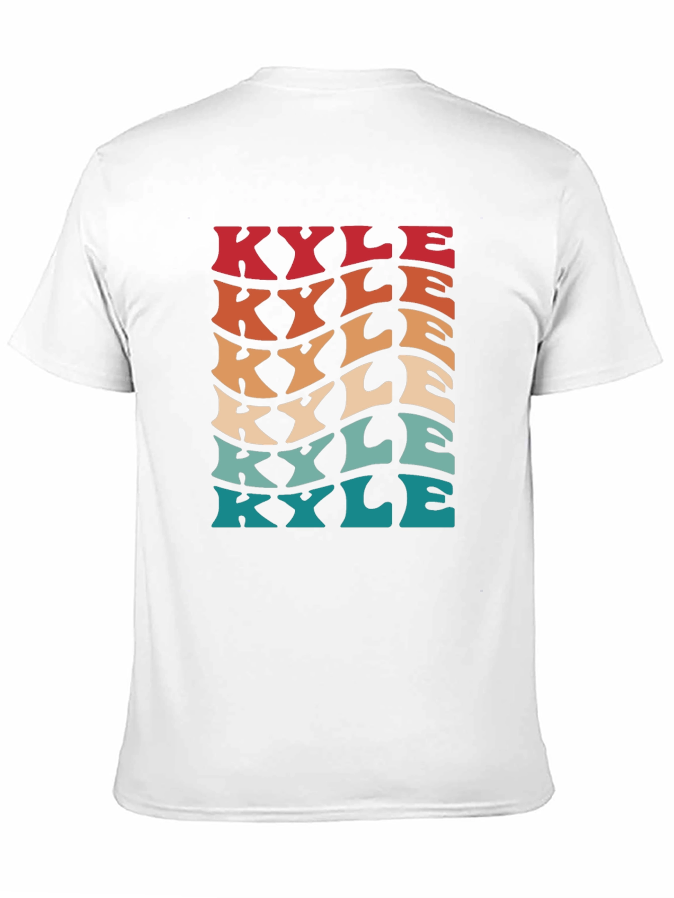Retro Kyle Name T-Shirt - Personalized Wavy Text Design