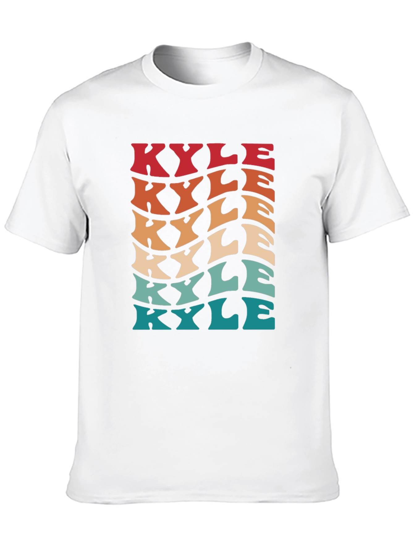 Retro Kyle Name T-Shirt - Personalized Wavy Text Design