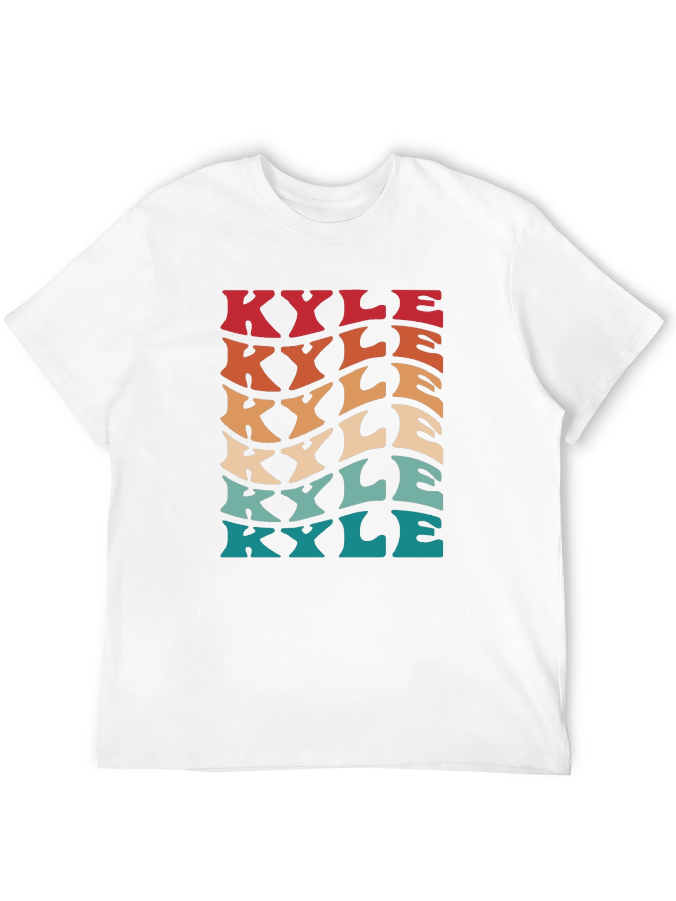 Retro Kyle Name T-Shirt - Personalized Wavy Text Design