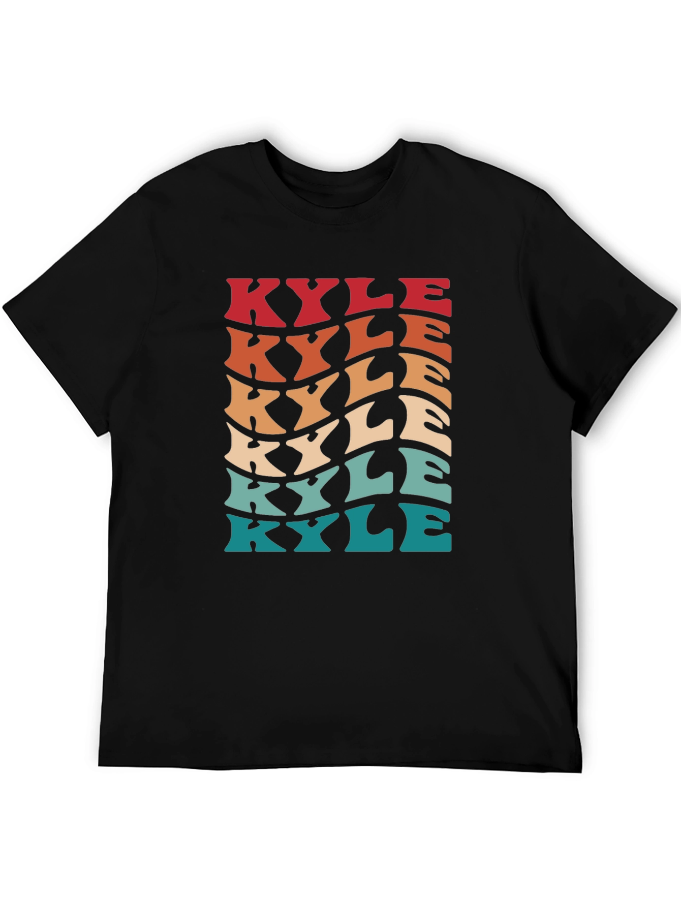 Retro Kyle Name T-Shirt - Personalized Wavy Text Design