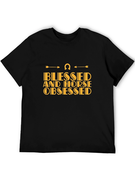 Blessed and Horse Obsessed Black T-Shirt