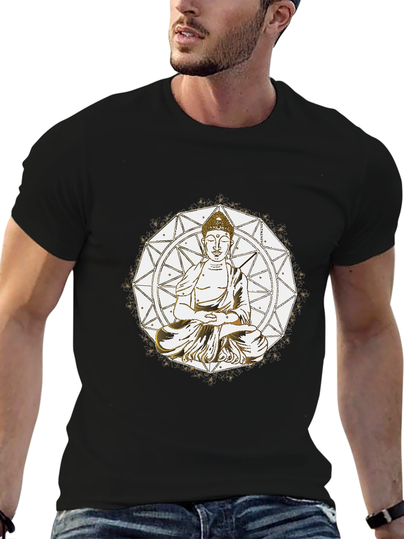 Buddha Mandala Graphic Tee - Meditative Style