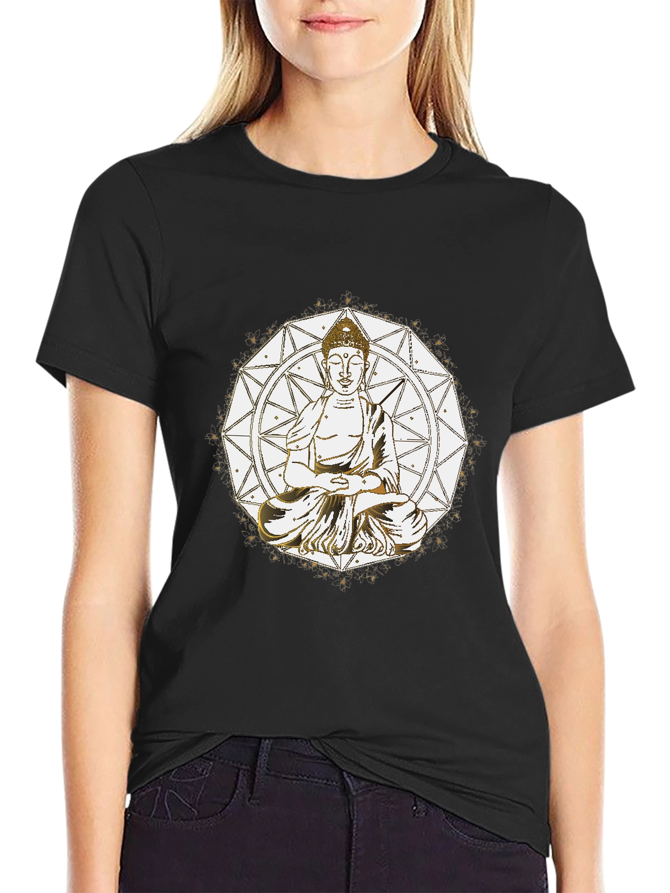 Buddha Mandala Graphic Tee - Meditative Style