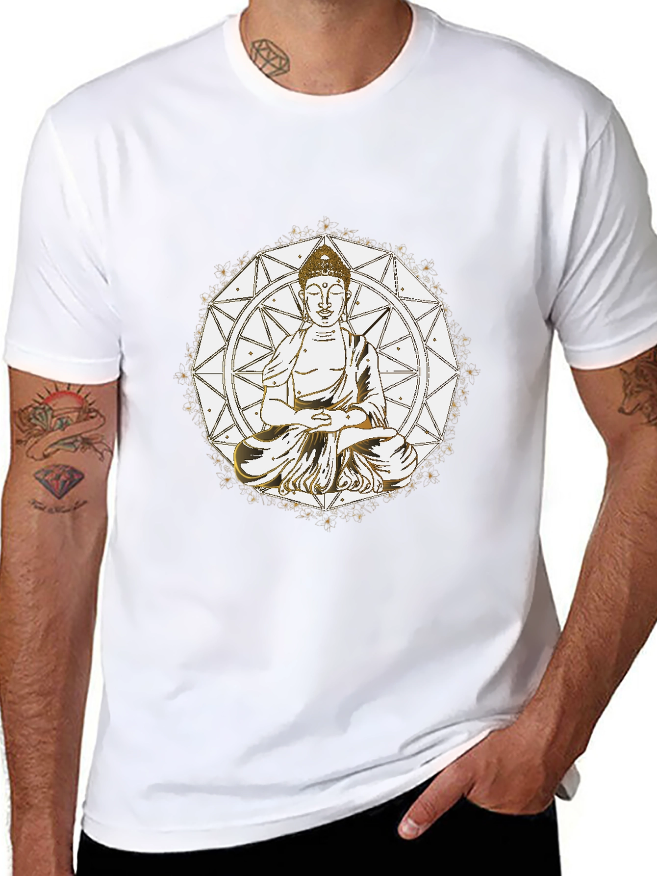 Buddha Mandala Graphic Tee - Meditative Style