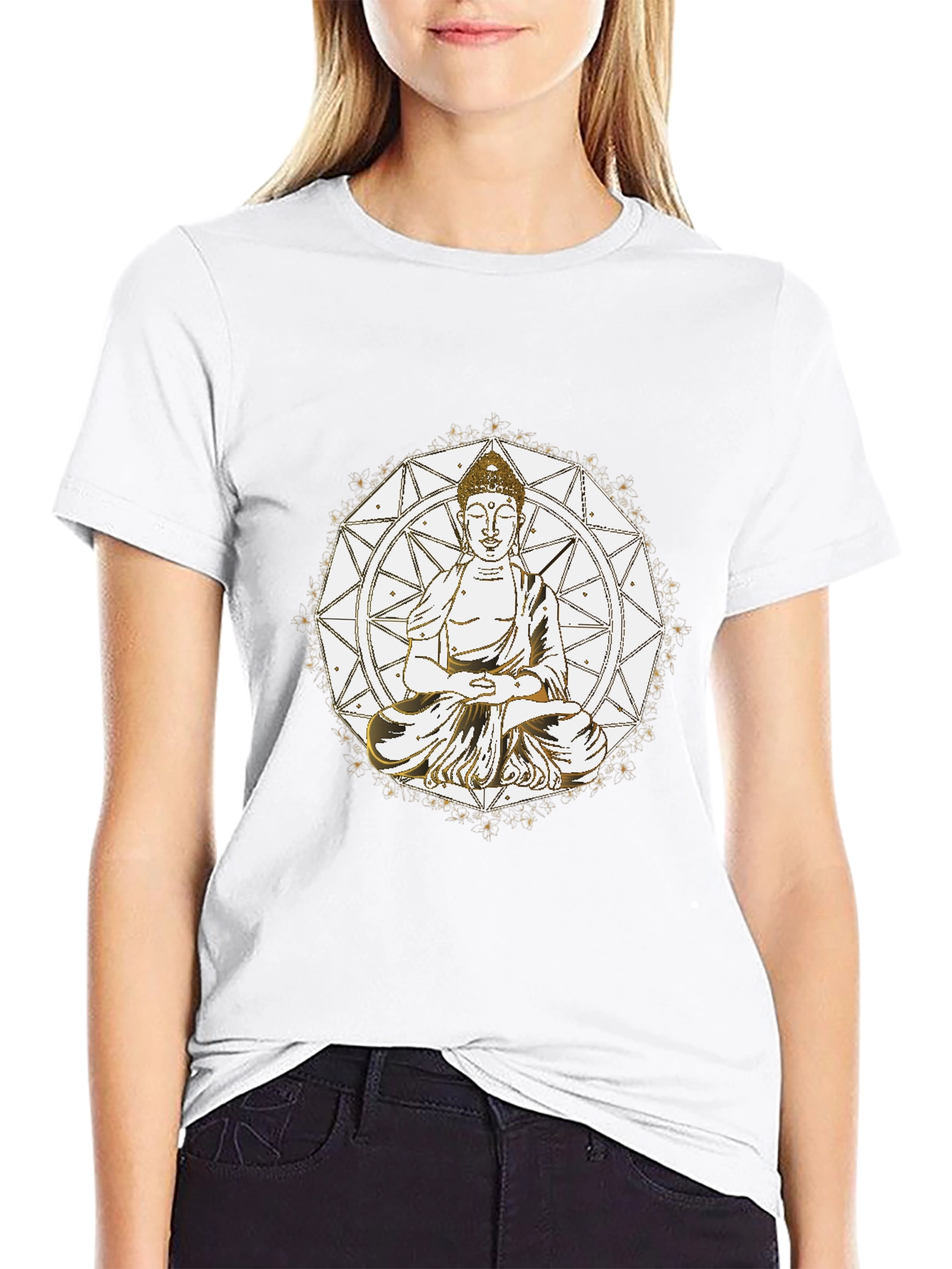 Buddha Mandala Graphic Tee - Meditative Style