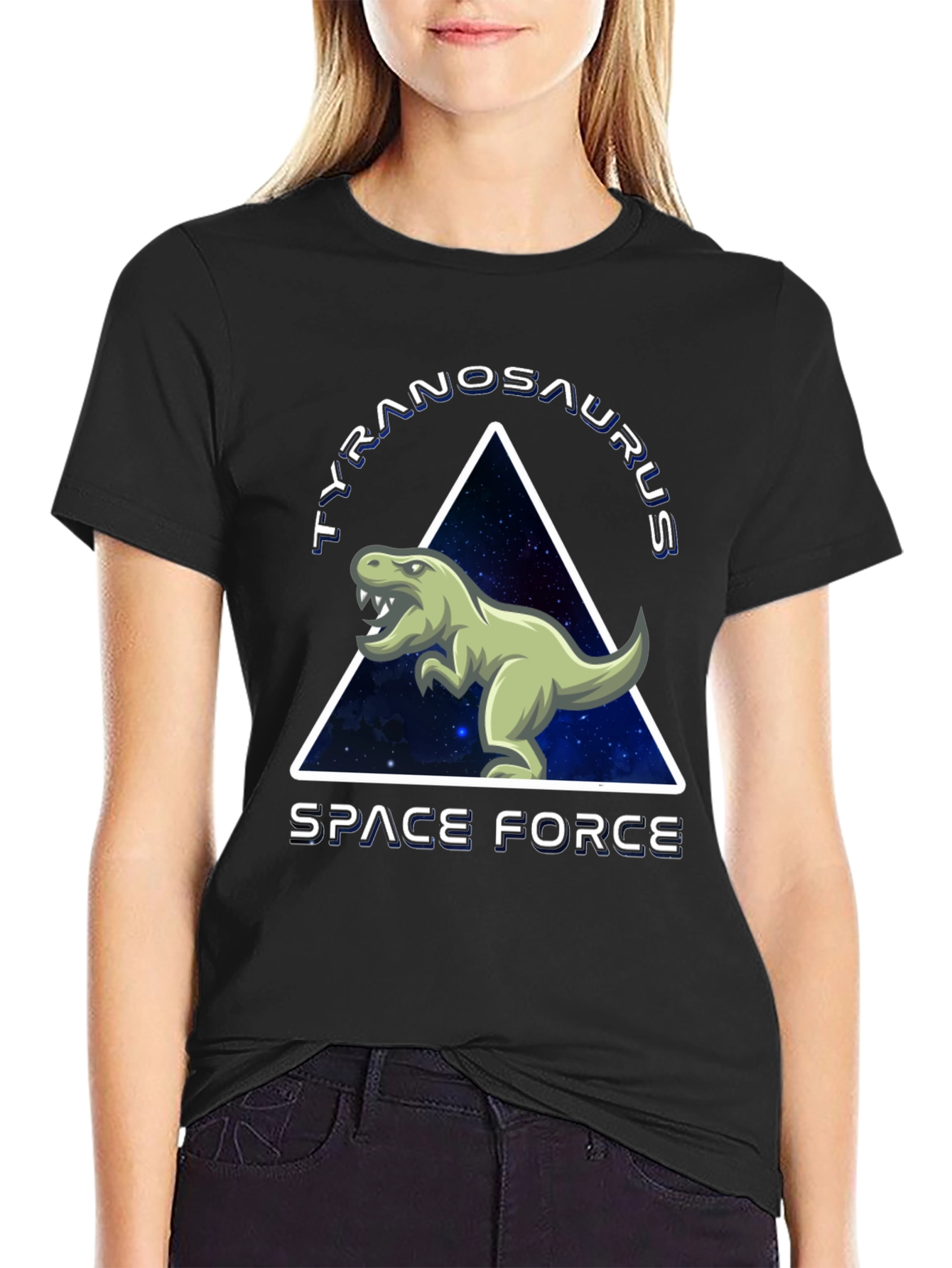 Tyrannosaurus Space Force Graphic T-Shirt