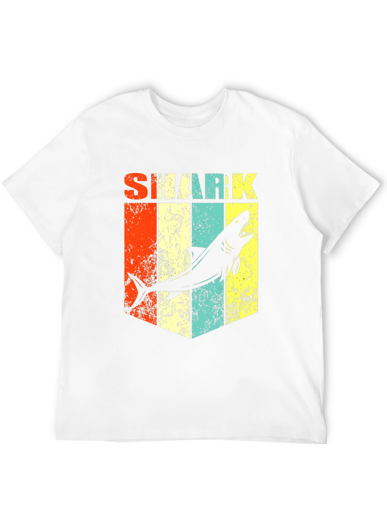 Retro Shark Graphic Tee - Stylish Mens Black T-Shirt