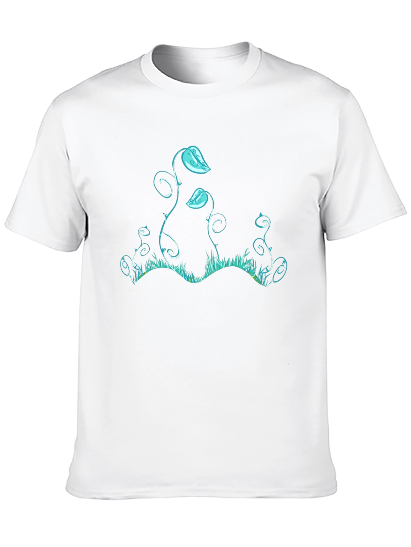 Unique Graphic Tee - Blue Plant Design