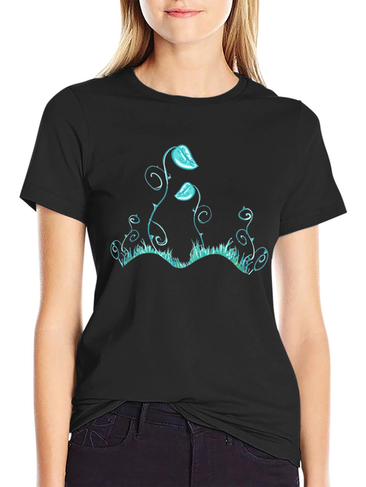 Unique Graphic Tee - Blue Plant Design