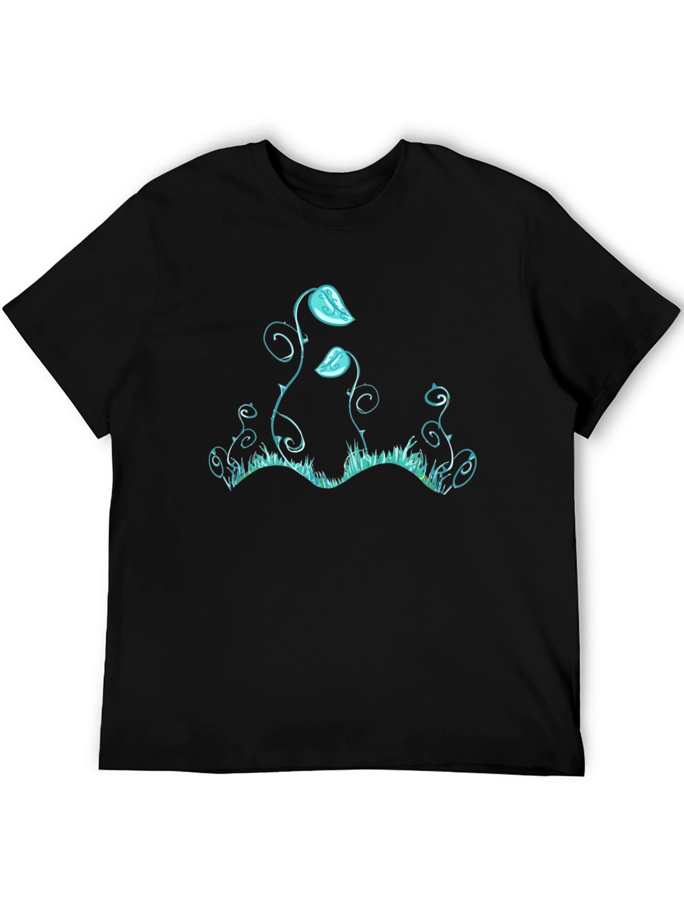Unique Graphic Tee - Blue Plant Design