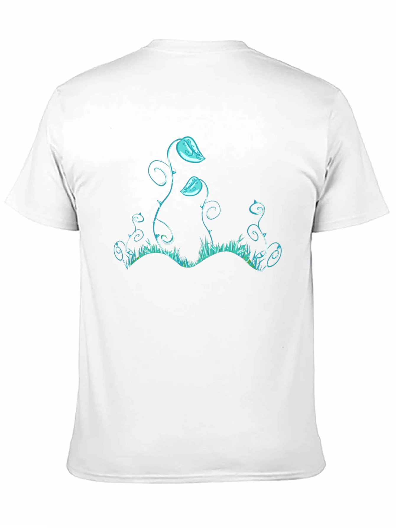 Unique Graphic Tee - Blue Plant Design