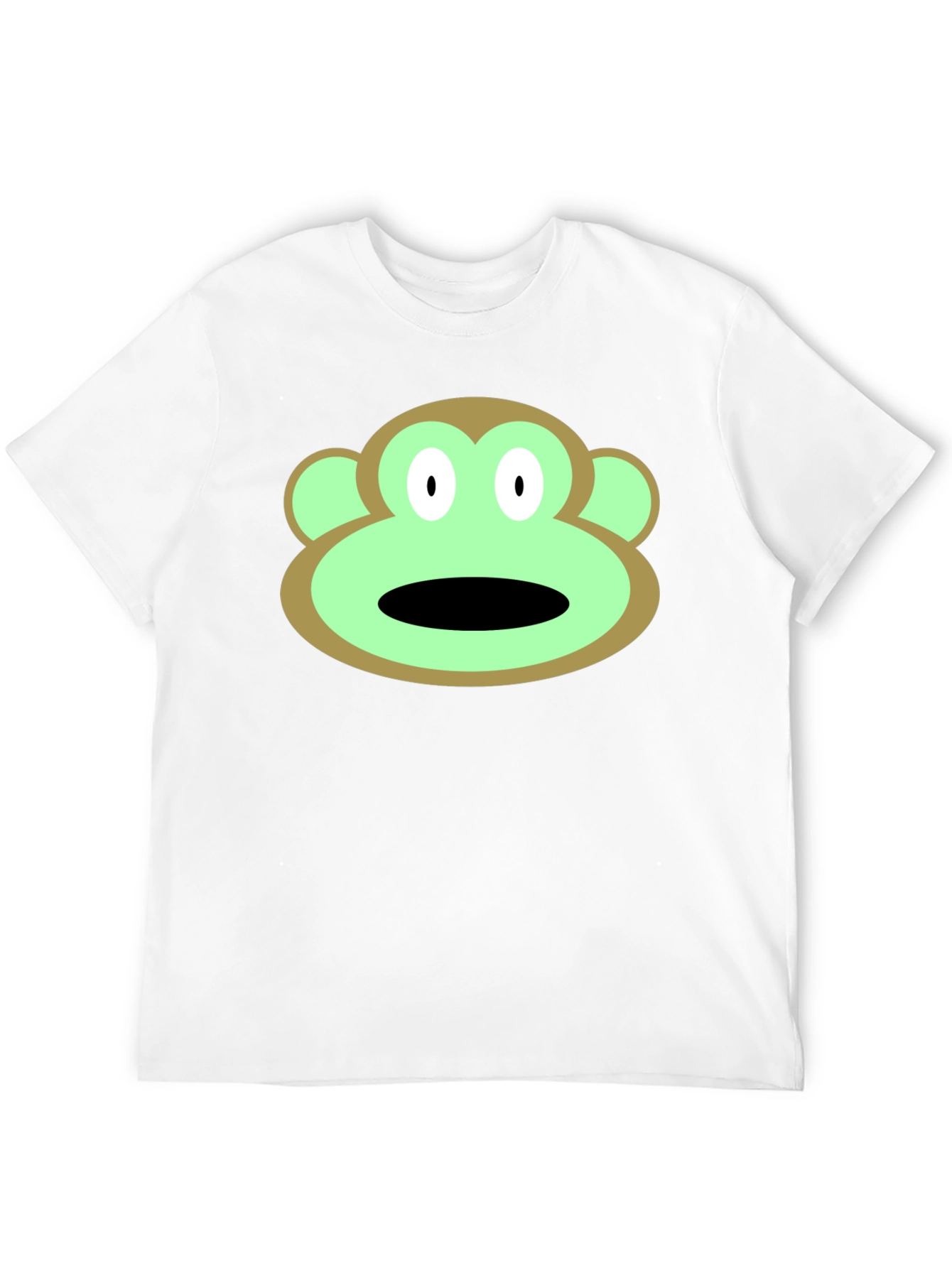 Cartoon Monkey Face Graphic Tee - Black T-Shirt