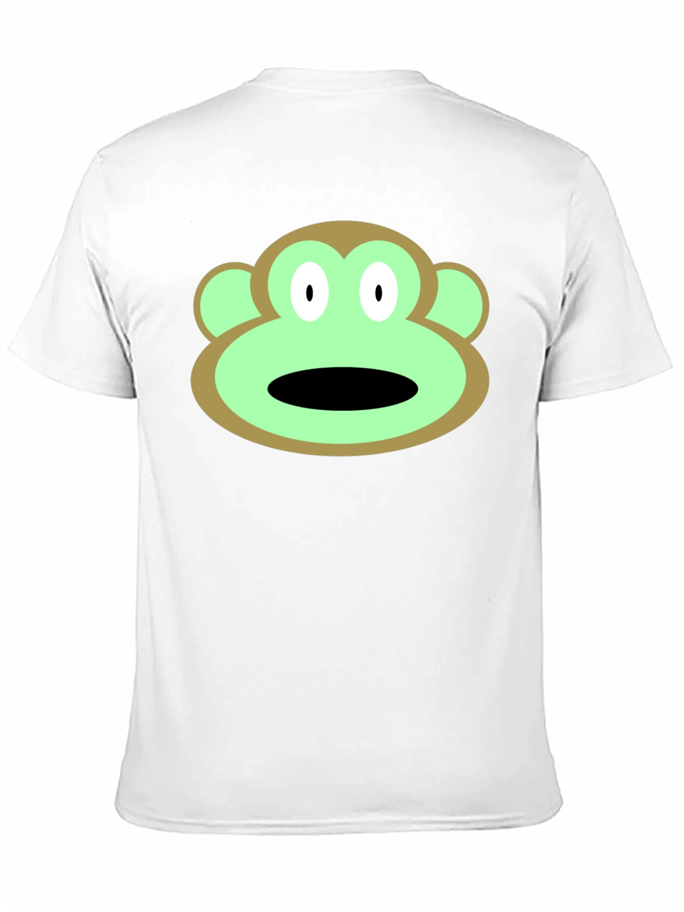 Cartoon Monkey Face Graphic Tee - Black T-Shirt