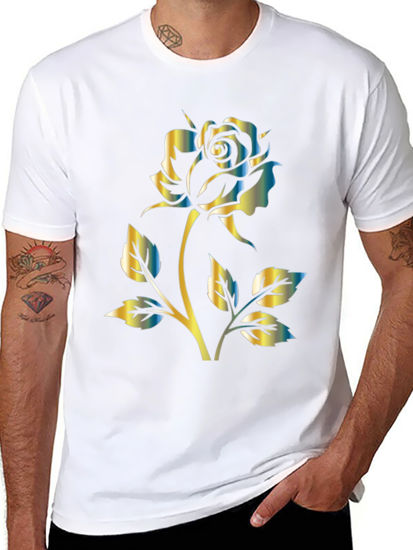 Rose Graphic Black T-Shirt