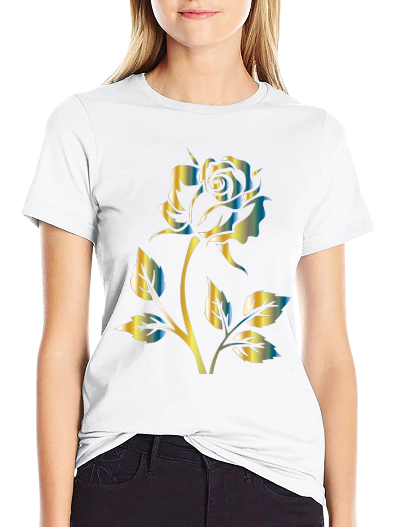 Rose Graphic Black T-Shirt