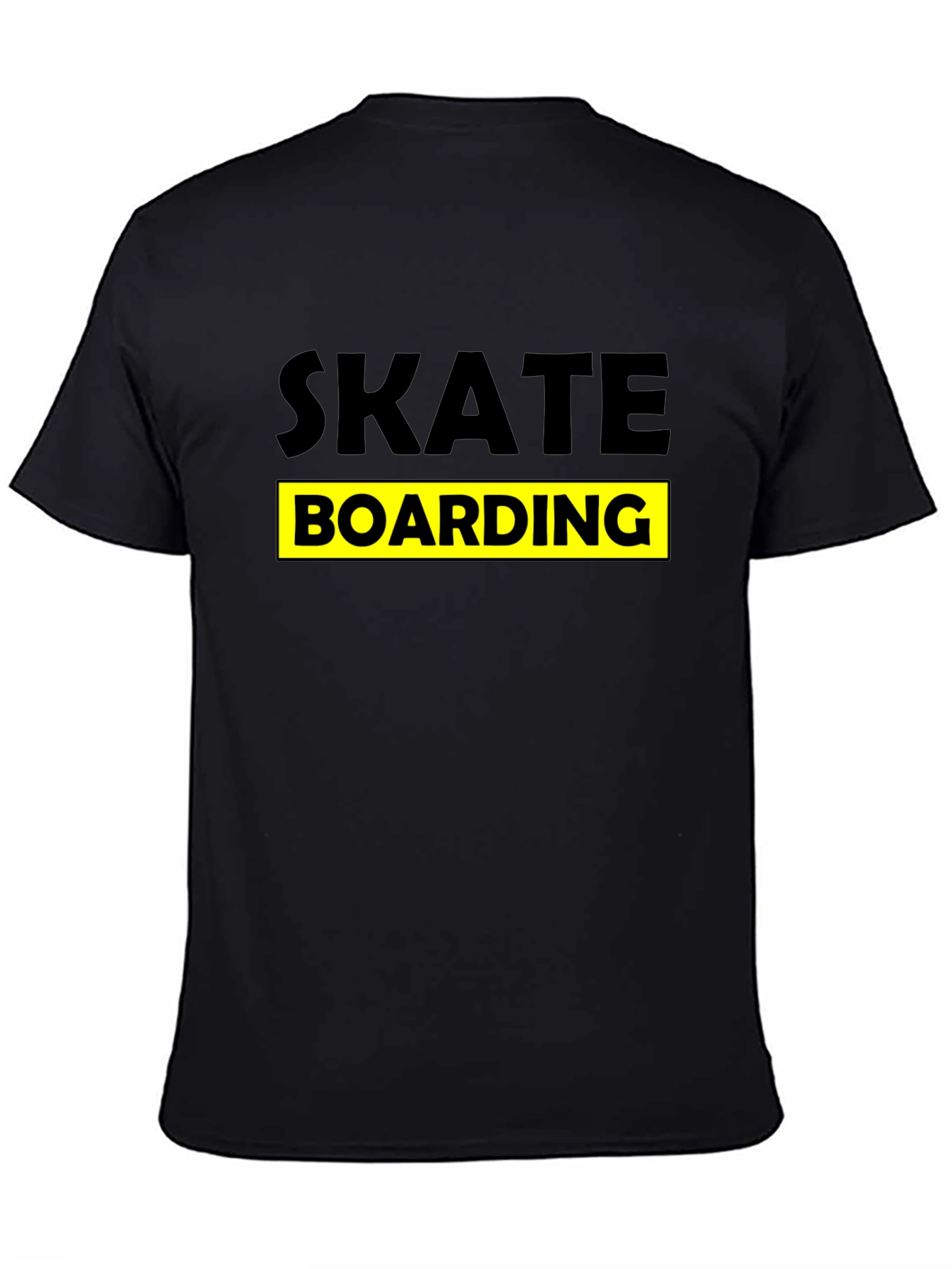 Skateboarding Graphic Tee - Black Cotton T-Shirt