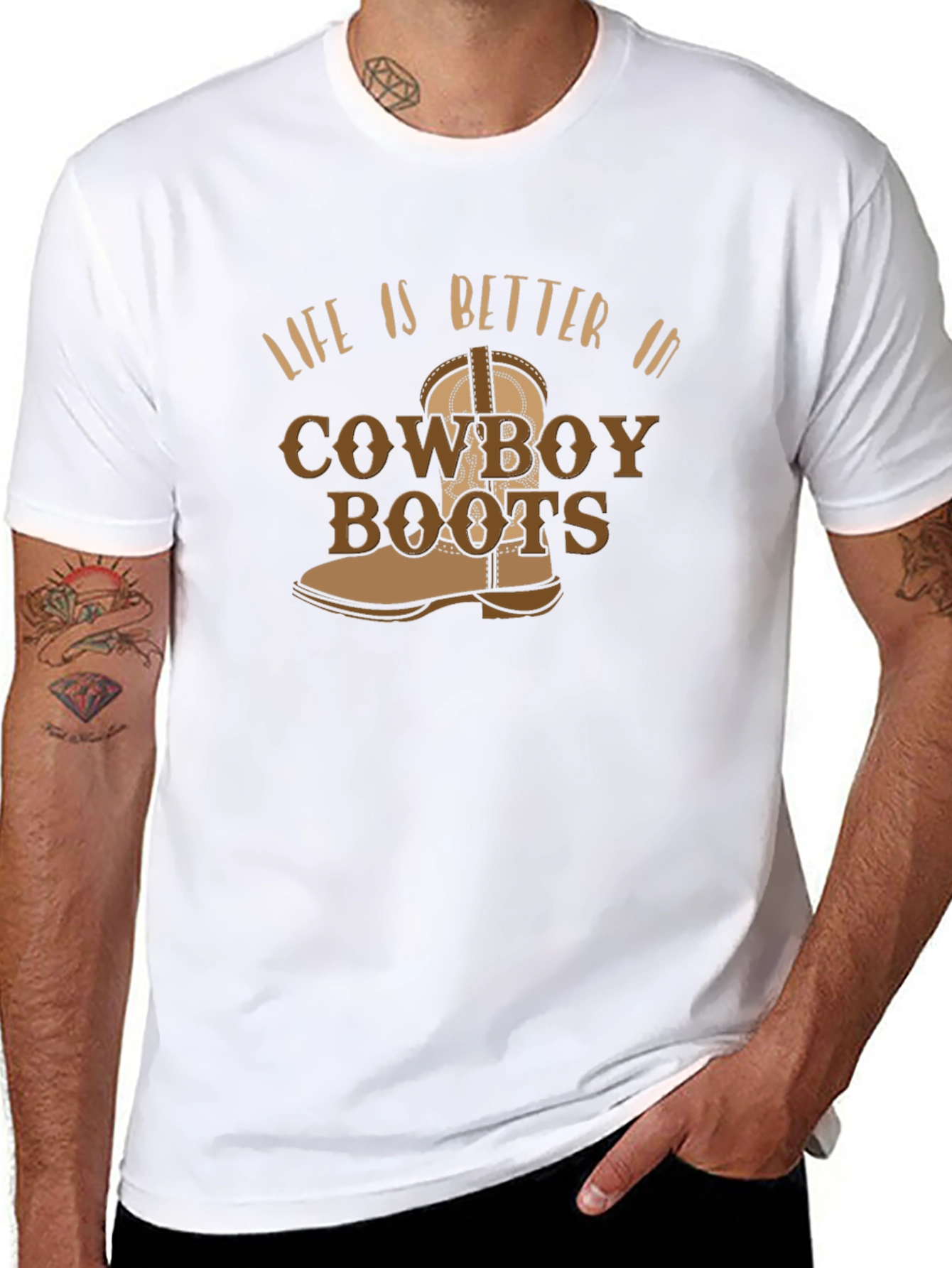 Cowboy Boots Graphic Tee - Western Style T-Shirt