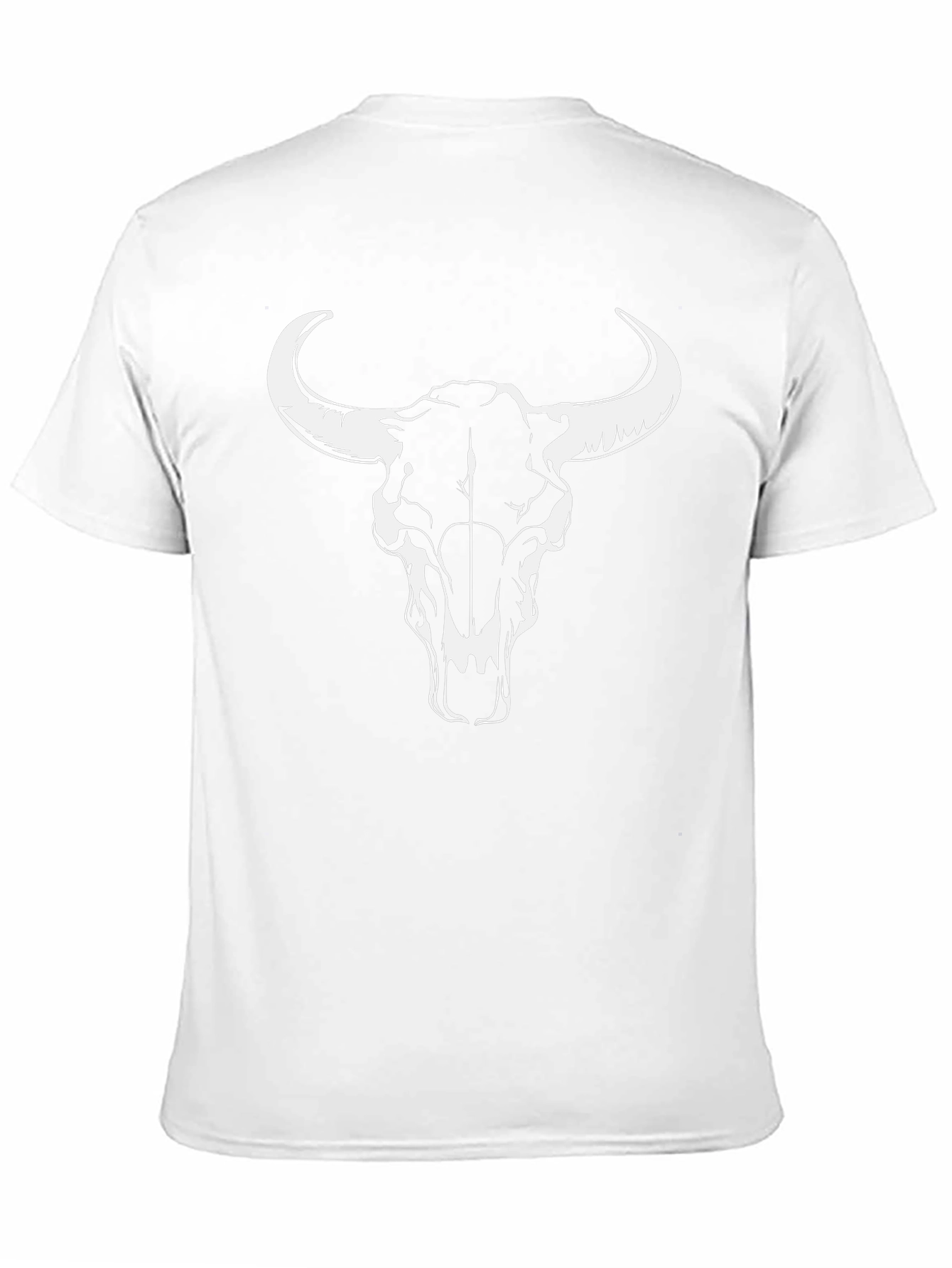 Black T-Shirt with Bull Skull Design