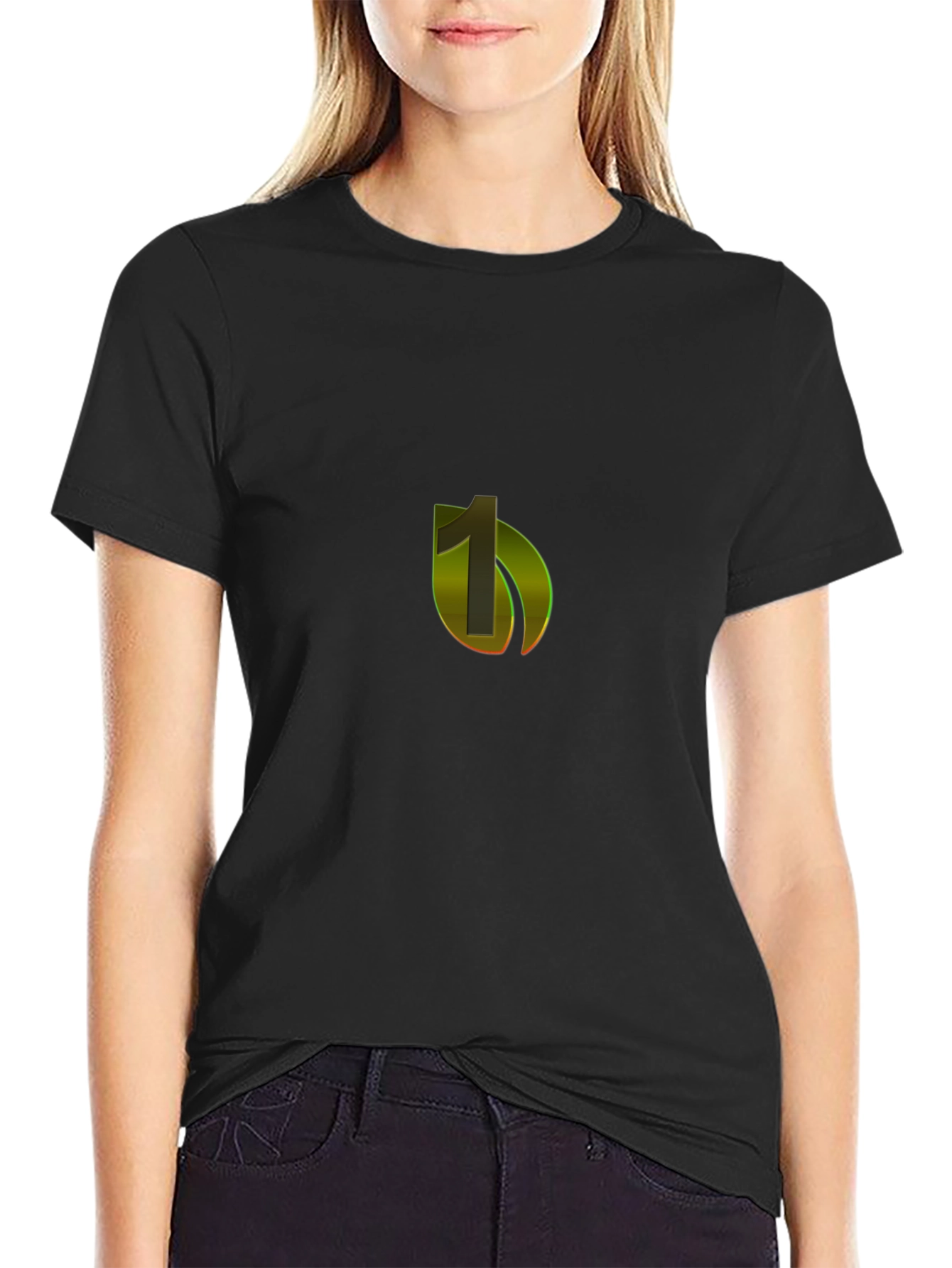 Stylish Black T-Shirt with Modern Logo