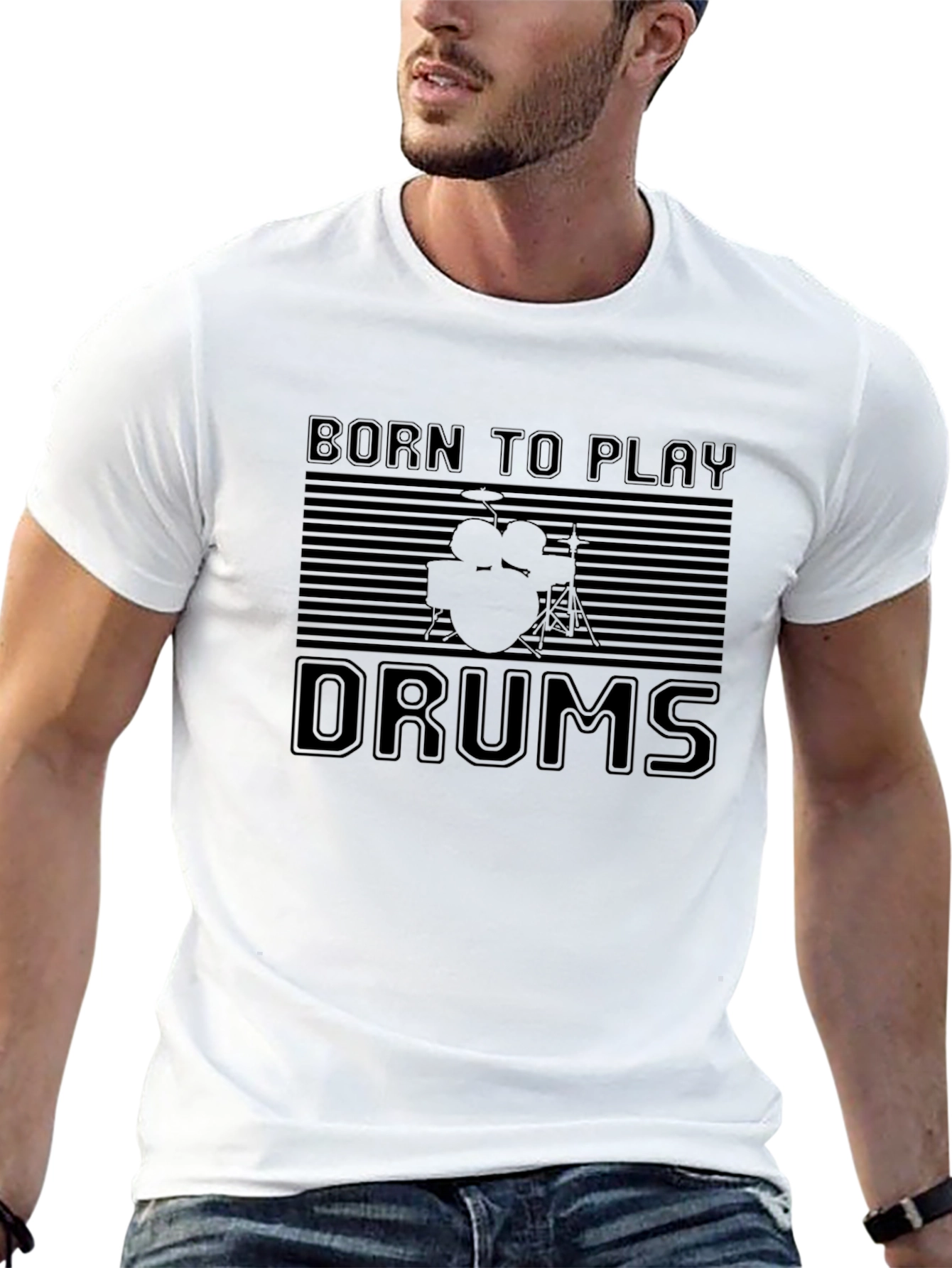 Born to Play Drums Black T-Shirt